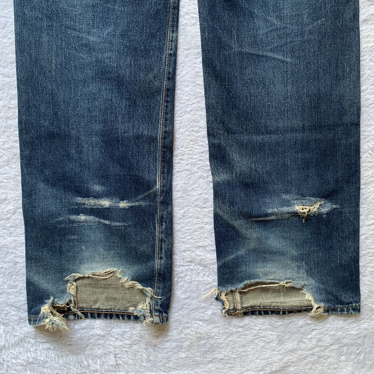 Big John Vintage big john first model distressed and ripped selvedge Size US 30 / EU 46 - 9 Thumbnail
