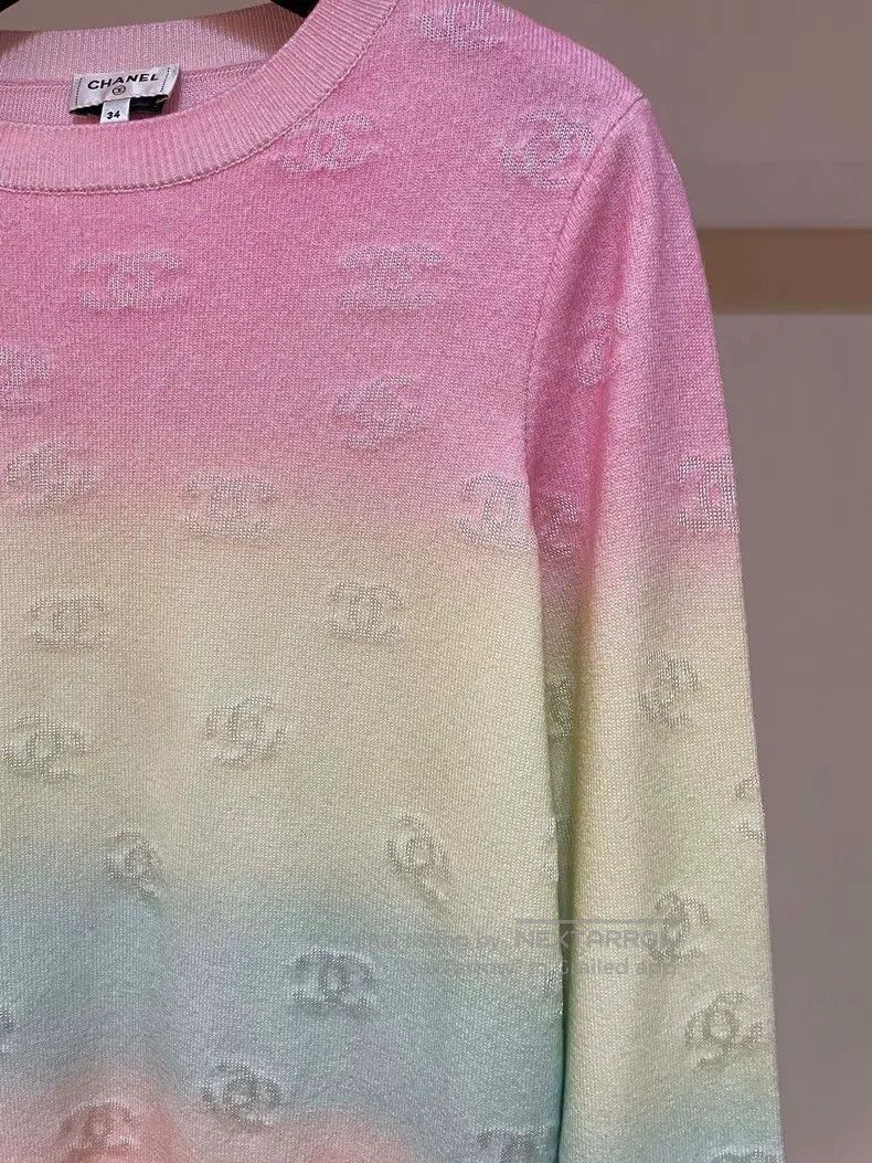 Chanel Chanel 24 spring and summer rainbow logo dark pattern knit Size XXS / US 00 / IT 34 - 4 Thumbnail