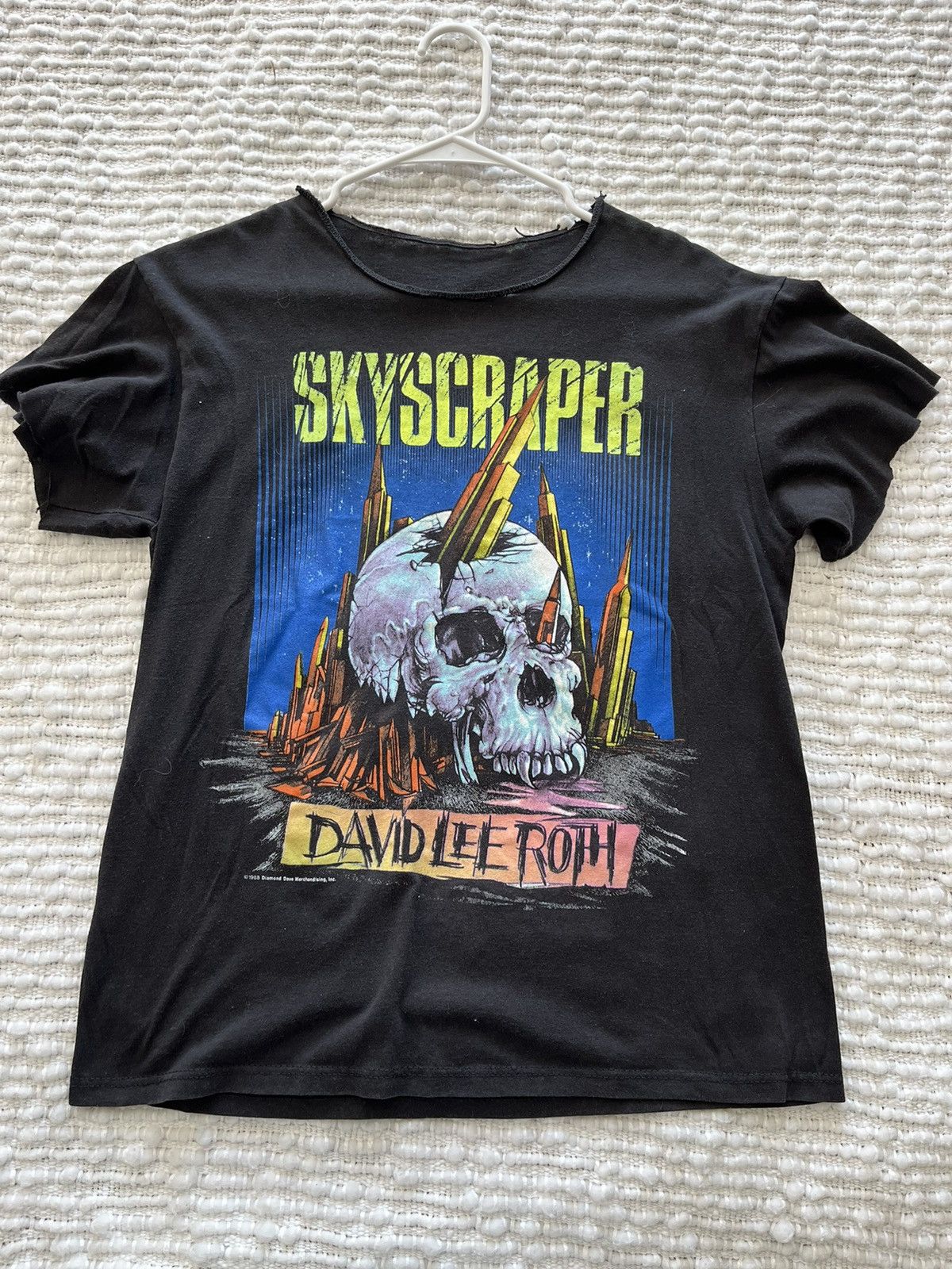 image of Vintage 1988 David Lee Roth Skyscraper Tour Tee ‘80S in Black, Men's (Size Small)