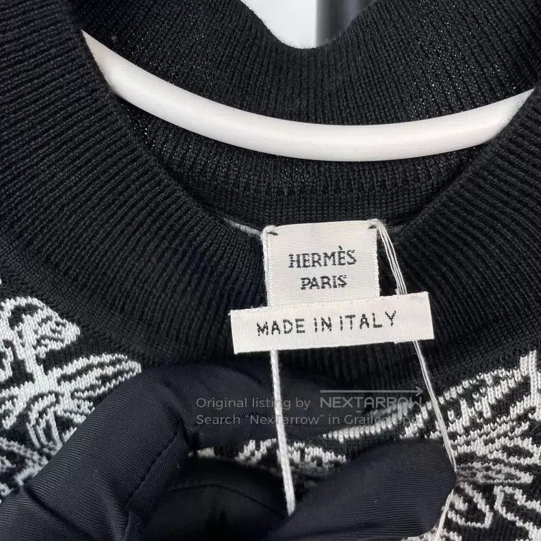 Hermes Hermes Black and White Leopard Print Cashmere Long Sleeve Size XS / US 0-2 / IT 36-38 - 7 Thumbnail