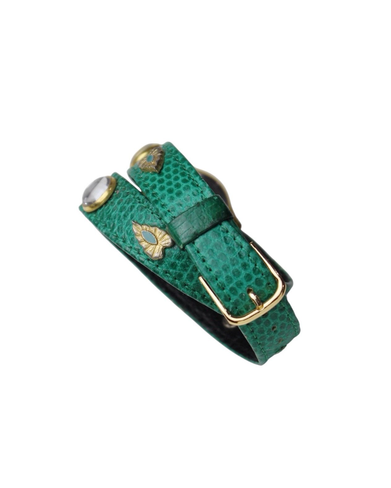 Vintage 1990S LA FESTA DESIGNER JAPAN GREEN EMBELLISHED STRAP WATCH Size ONE SIZE - 7 Thumbnail