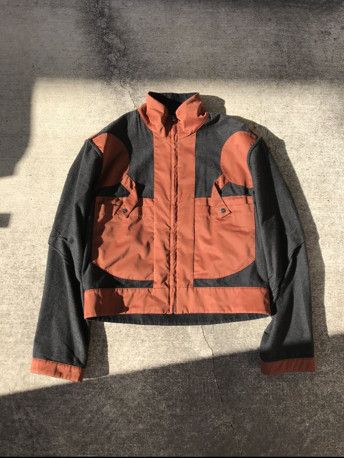 image of Kiko Kostadinov 00052018 Triple Dart Reversible Jacket in Terracotta, Men's (Size Large)