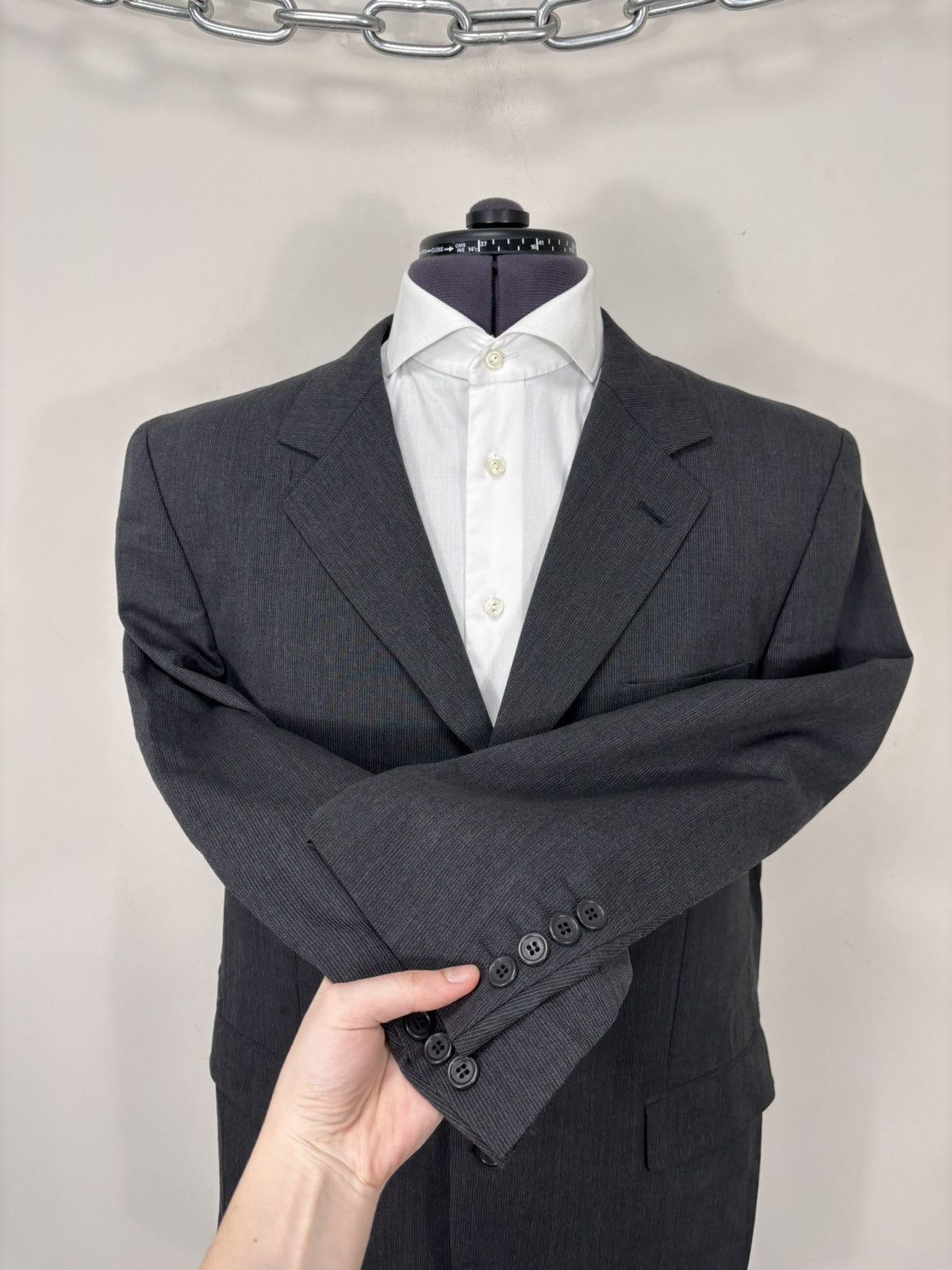 Japanese Brand Tapstory Japan Men’s Dark Gray Wool Blend Blazer Jacket Size 44R - 9 Thumbnail