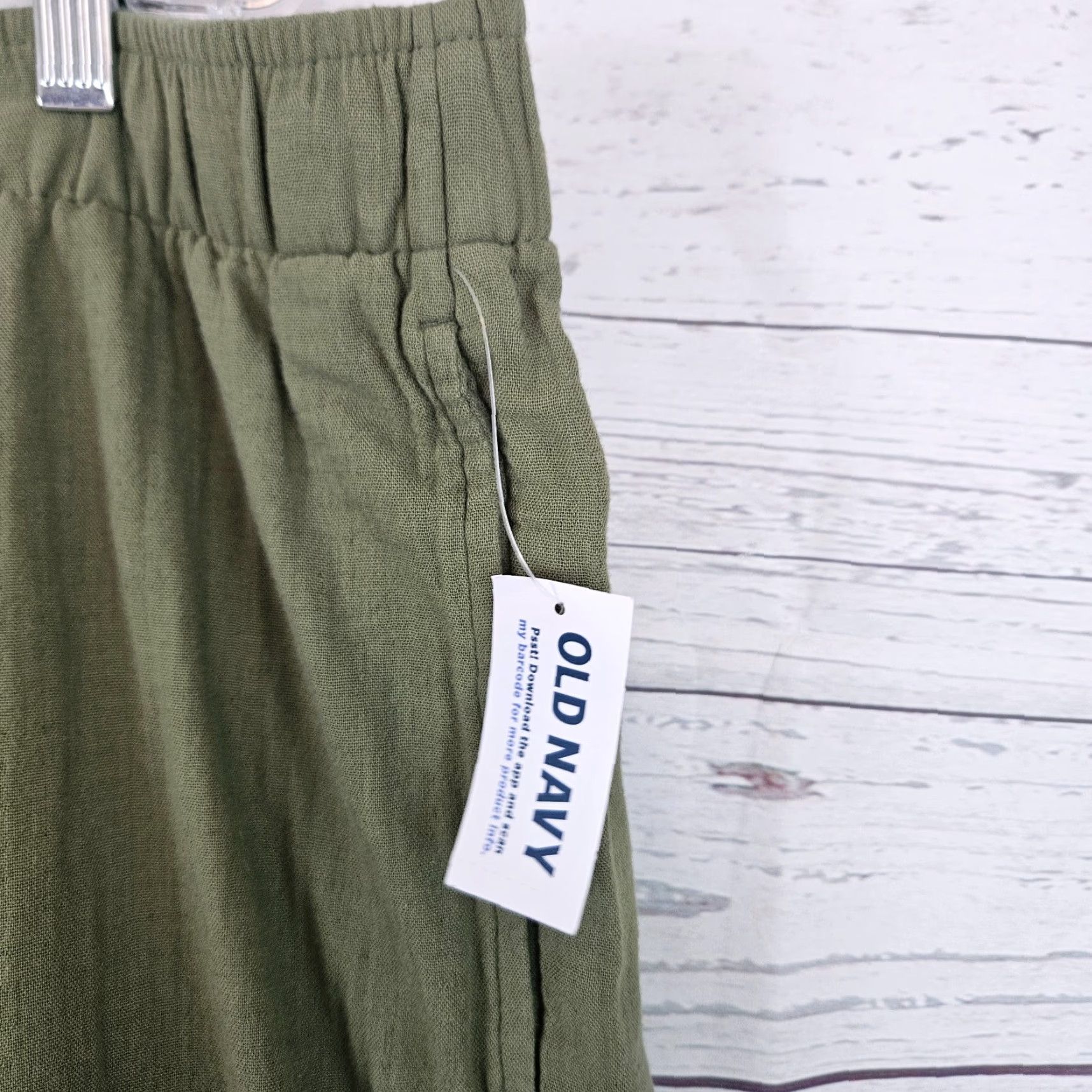 Old Navy Old Navy Womens Wide Leg High Rise Gauze Pants Sz 2XL Tall Green Cotton Pull On Size 40" / US 18 - 6 Thumbnail