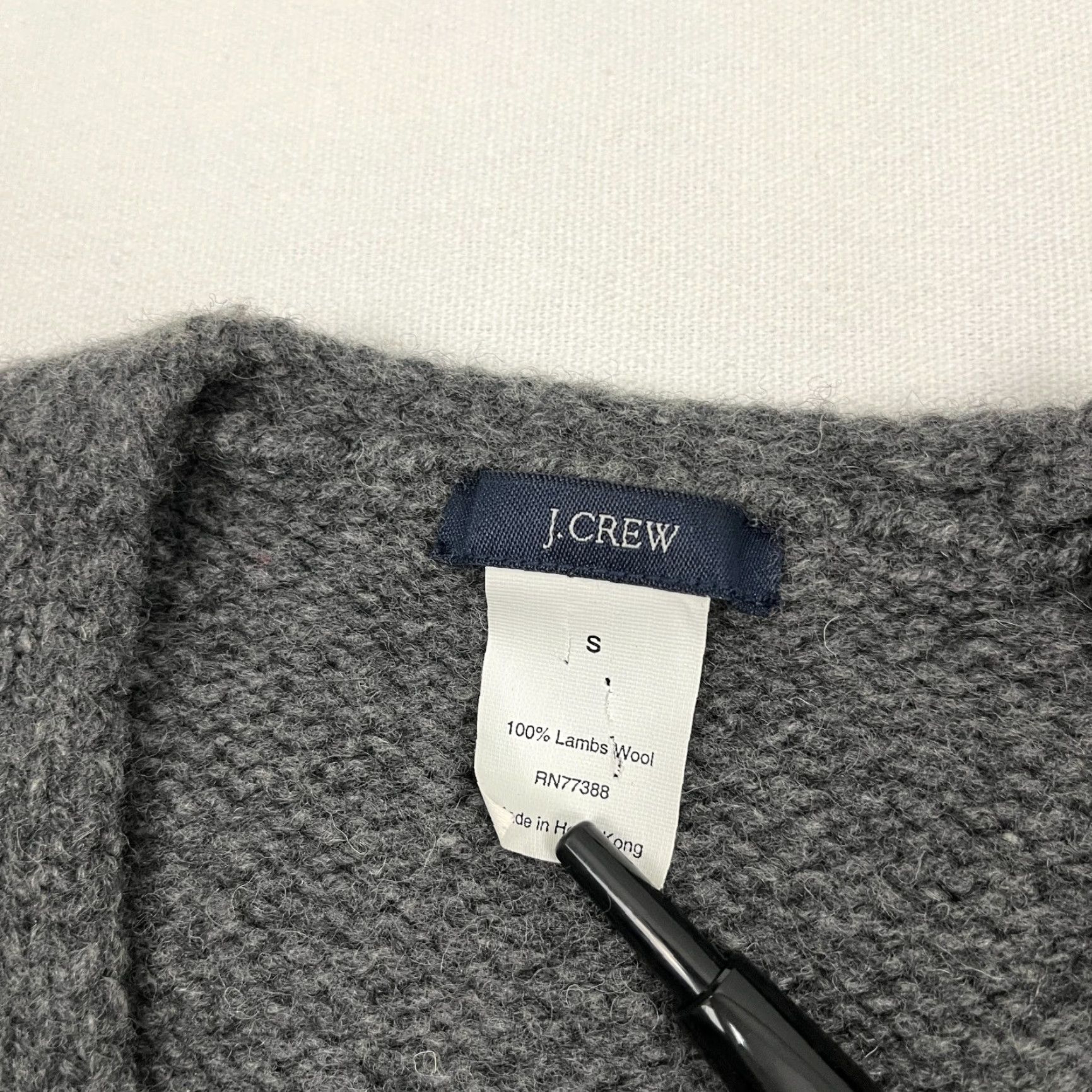 J.Crew VINTAGE J Crew Lambs Wool Sweater Womens S Gray Herringbone Elbow Patch Academia Preppy Size S / US 4 / IT 40 - 2 Thumbnail