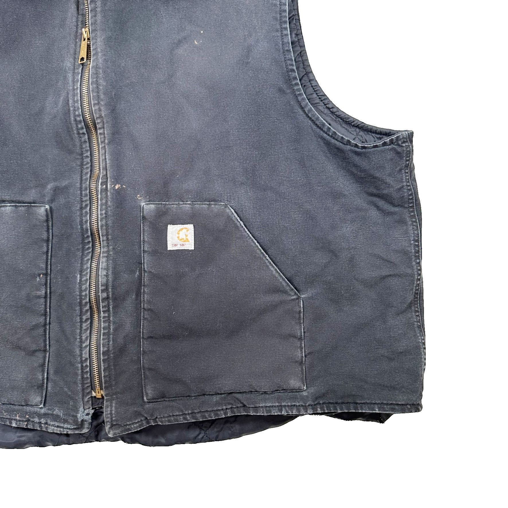 Vintage Vintage Carhartt Black Heavy Lined Workwear Vest Size US XXL / EU 58 / 5 - 3 Thumbnail