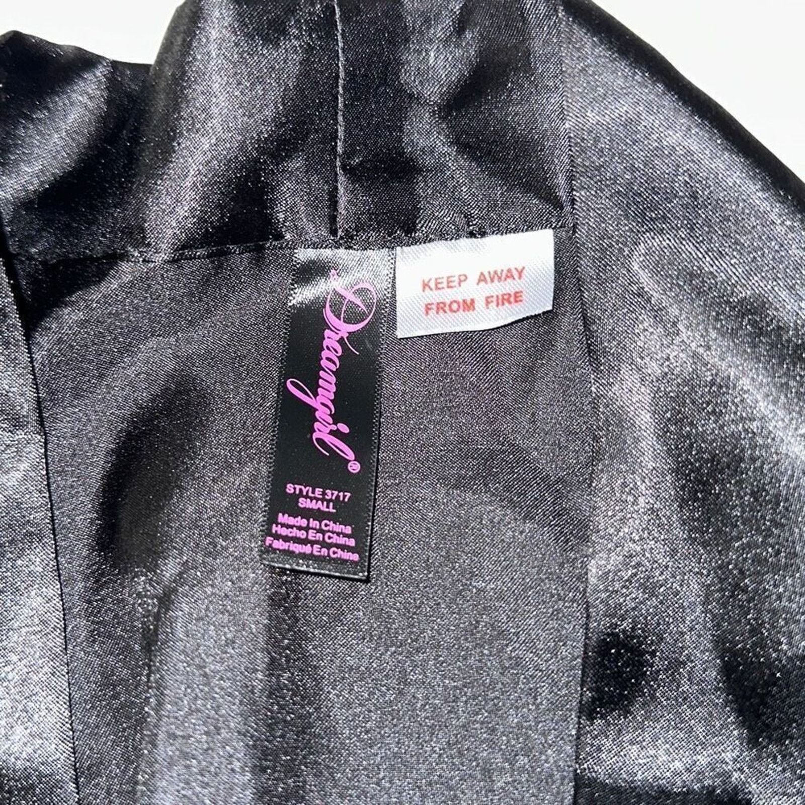 Other Dreamgirl Black Satin Belted Lingerie Robe | Sz S Size S / US 4 / IT 40 - 4 Thumbnail