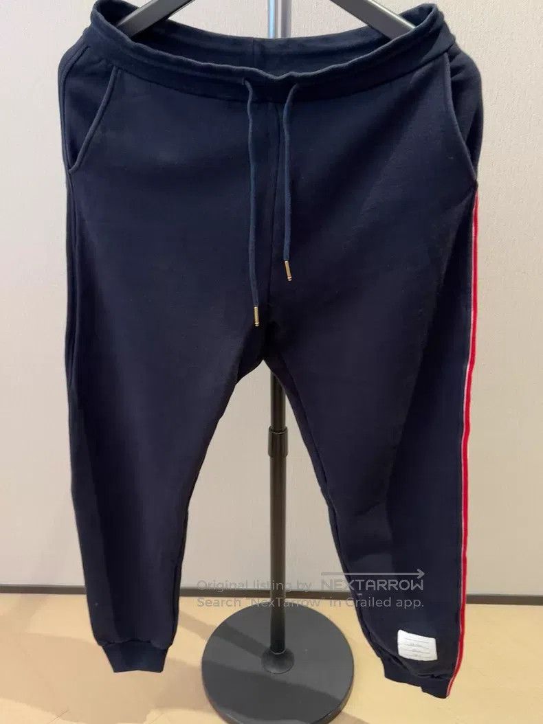 Thom Browne Thom Browne size 3 Dark blue side-striped sweatpants Size US 34 / EU 50 - 1 Thumbnail