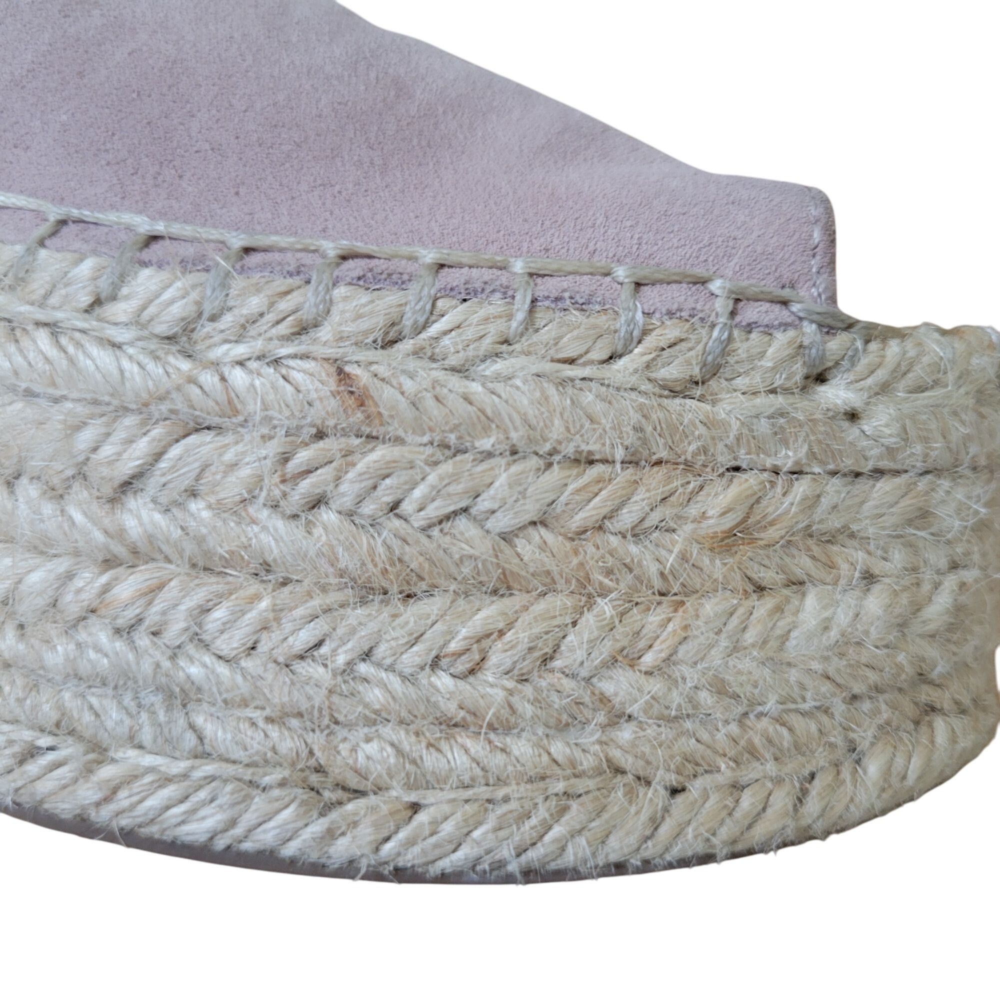 Marc Fisher Marc Fisher 9.5 Suede Leather Espadrille Platform Wedge Sand Size US 9.5 / IT 39.5 - 5 Thumbnail