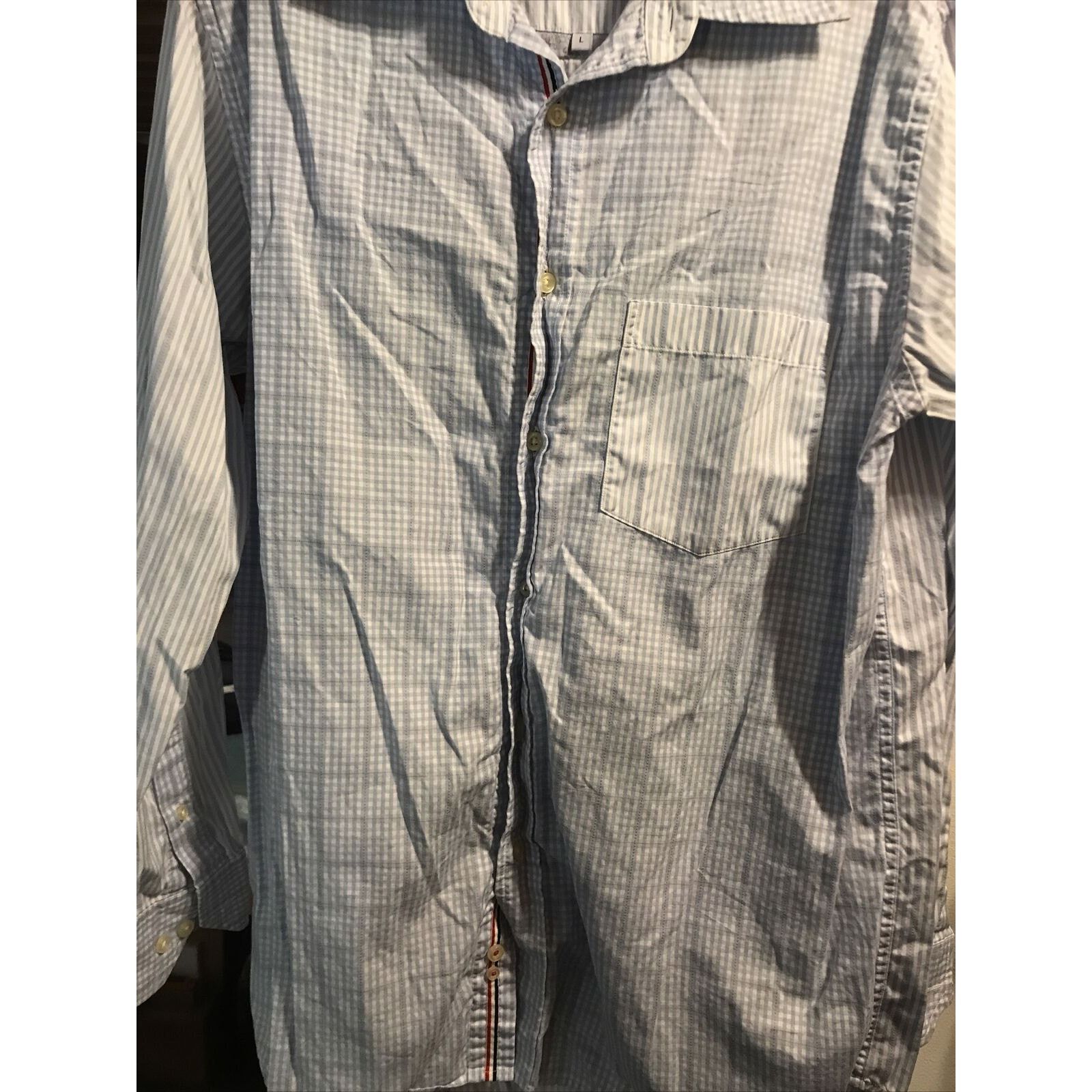 Robert Graham Robert Graham Men’s L Blue Check Striped Button Cotton Shirt Size US L / EU 52-54 / 3 - 7 Thumbnail