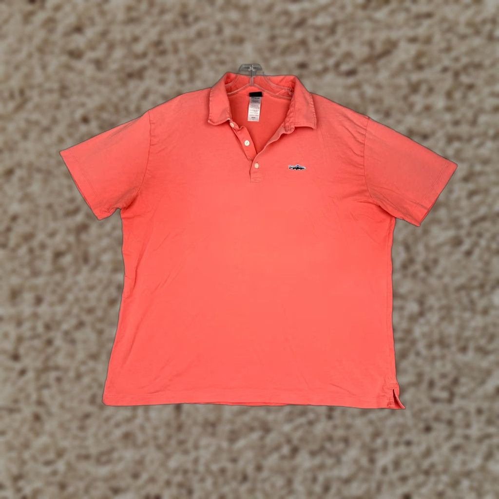Patagonia Patagonia Polo Shirt Men Large Orange 100% Cotton Short Sleeve Trout Logo Polo Shirt Mens Large Orange Size US L / EU 52-54 / 3 - 1 Thumbnail