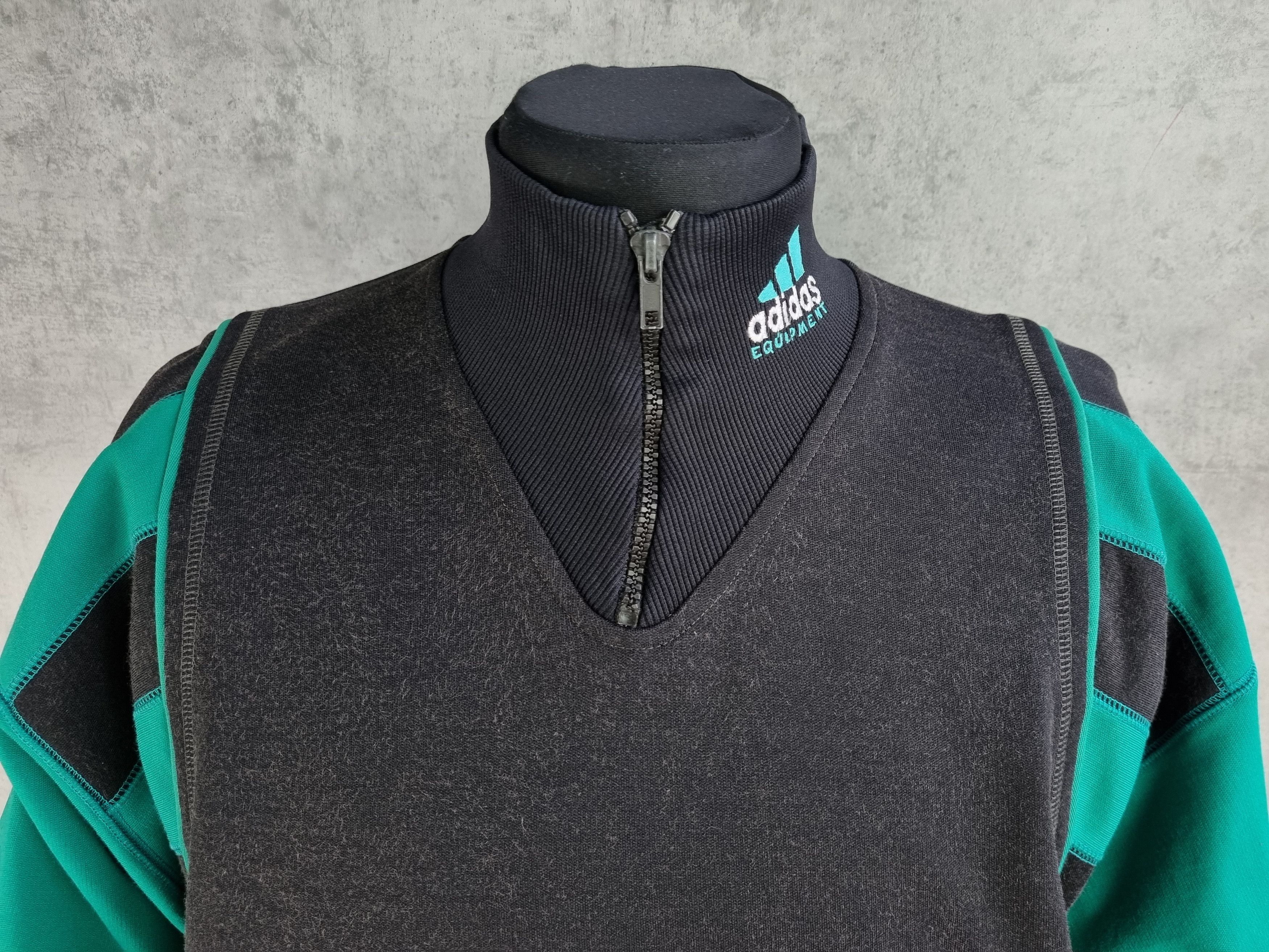 Adidas × Vintage 80s ADIDAS Equipment Vintage half zip up sweatshirt Size US M / EU 48-50 / 2 - 8 Thumbnail