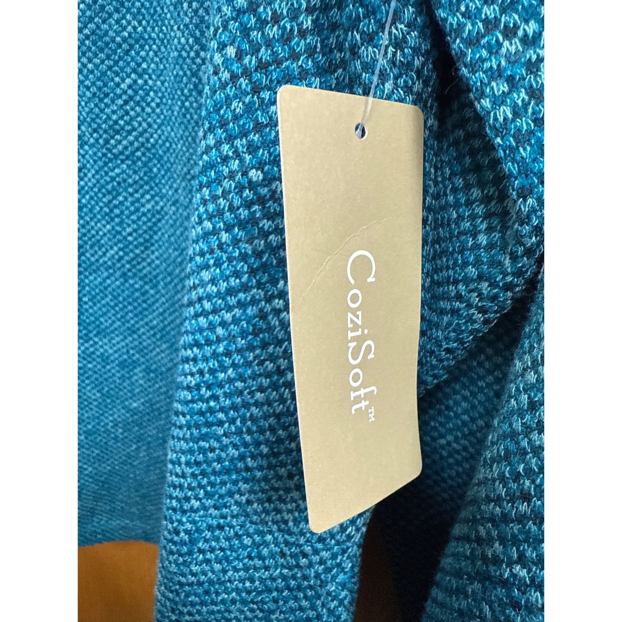 Chicos Chicos CoziSoft Blue Long-Sleeve V-Neck Knit Top Size 3 Poly Size ONE SIZE - 3 Thumbnail