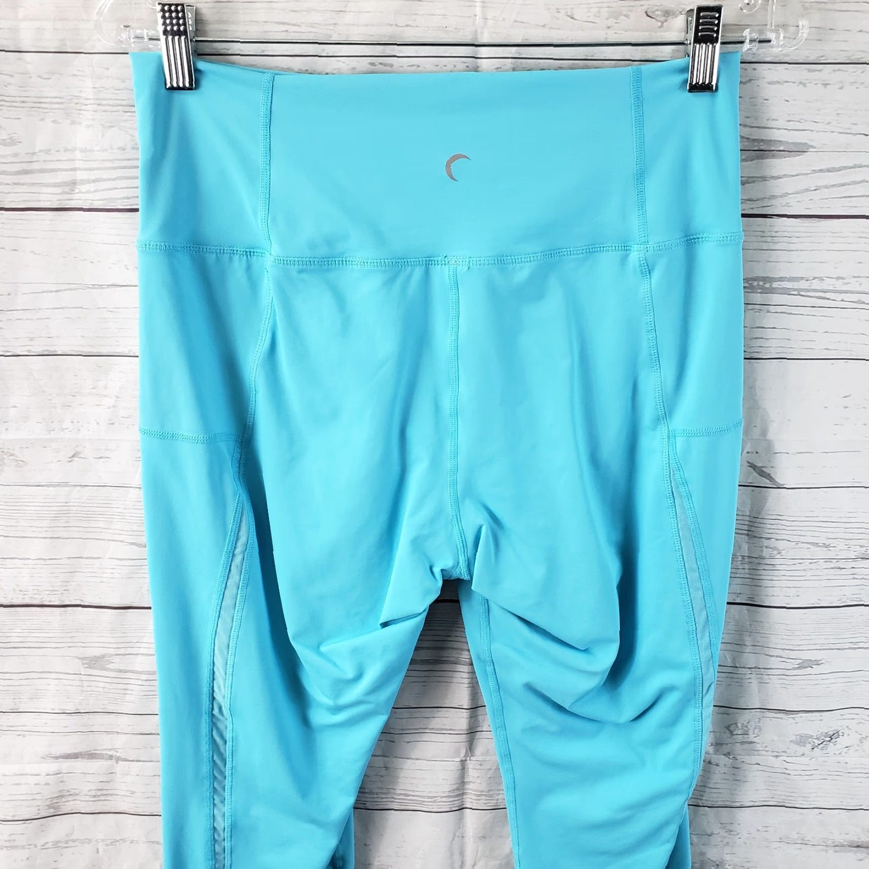 Vintage Zyia Womens Cropped Leggings Sz 8-10 Solid Blue High Rise Activewear Legging Womens Size 30" / US 8 / IT 44 - 4 Thumbnail