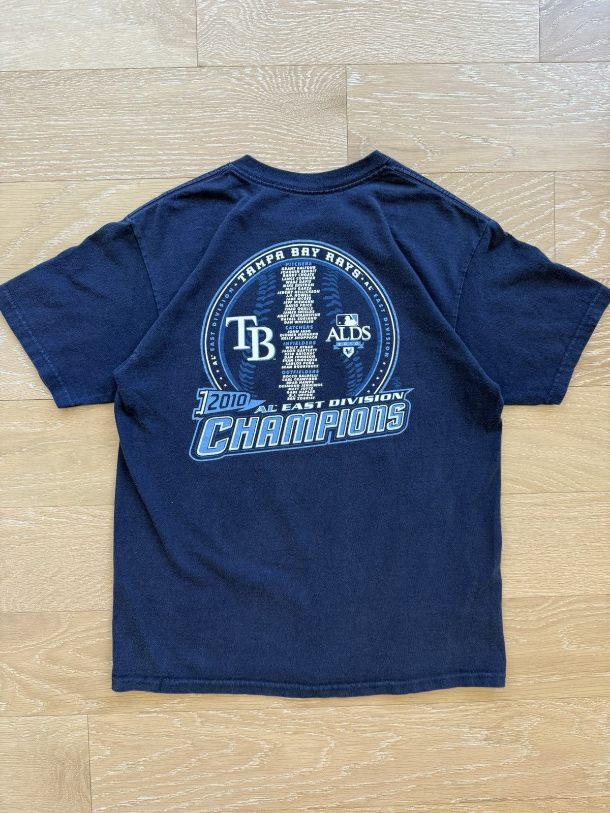 Majestic 2010 Tampa Bay Rays Baseball MLB AL East Champions Shirt Size L / US 10 / IT 46 - 2 Thumbnail