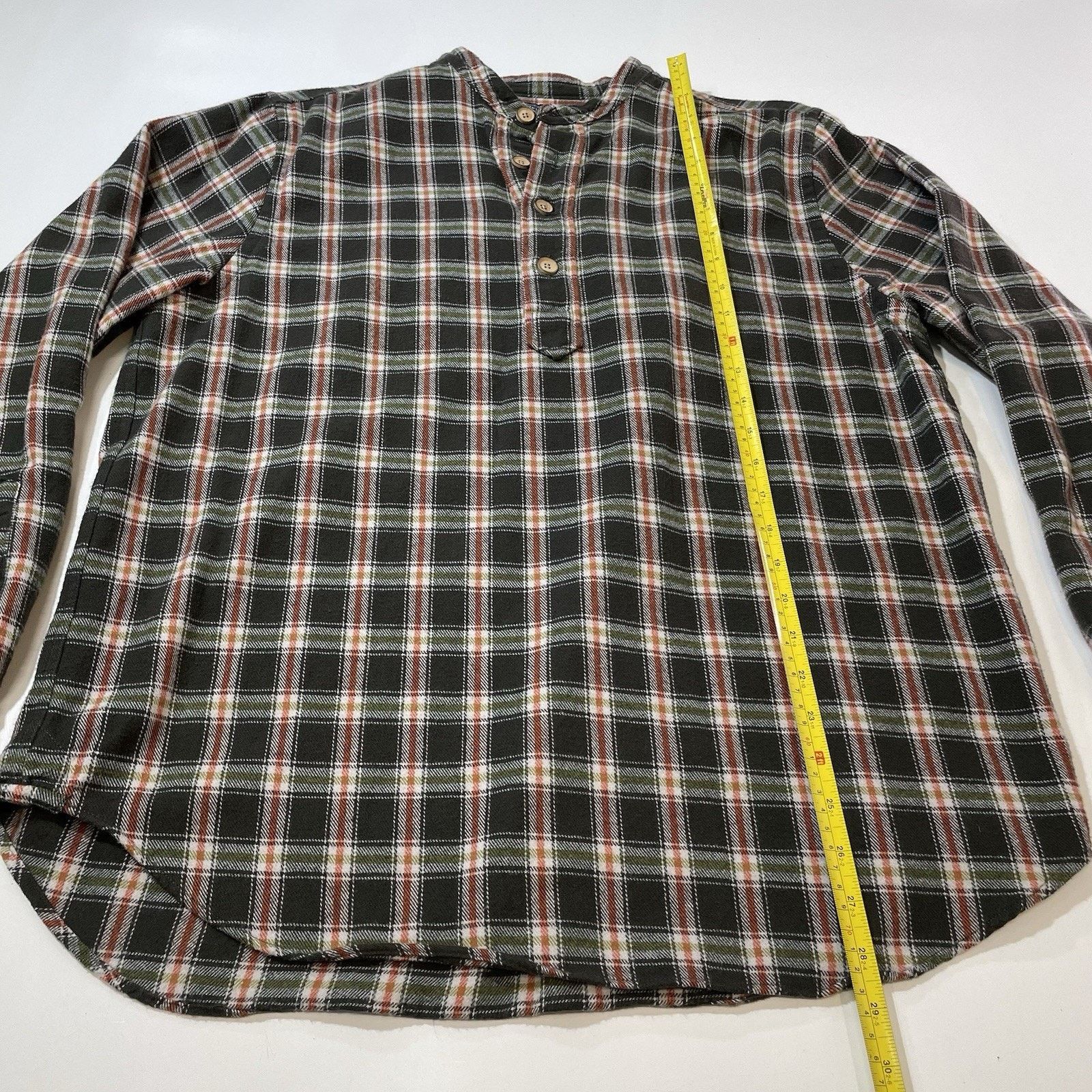 J. Peterman J. PETERMAN Co. Henley Poet Shirt Banded Collarless Plaid M Size US M / EU 48-50 / 2 - 3 Thumbnail