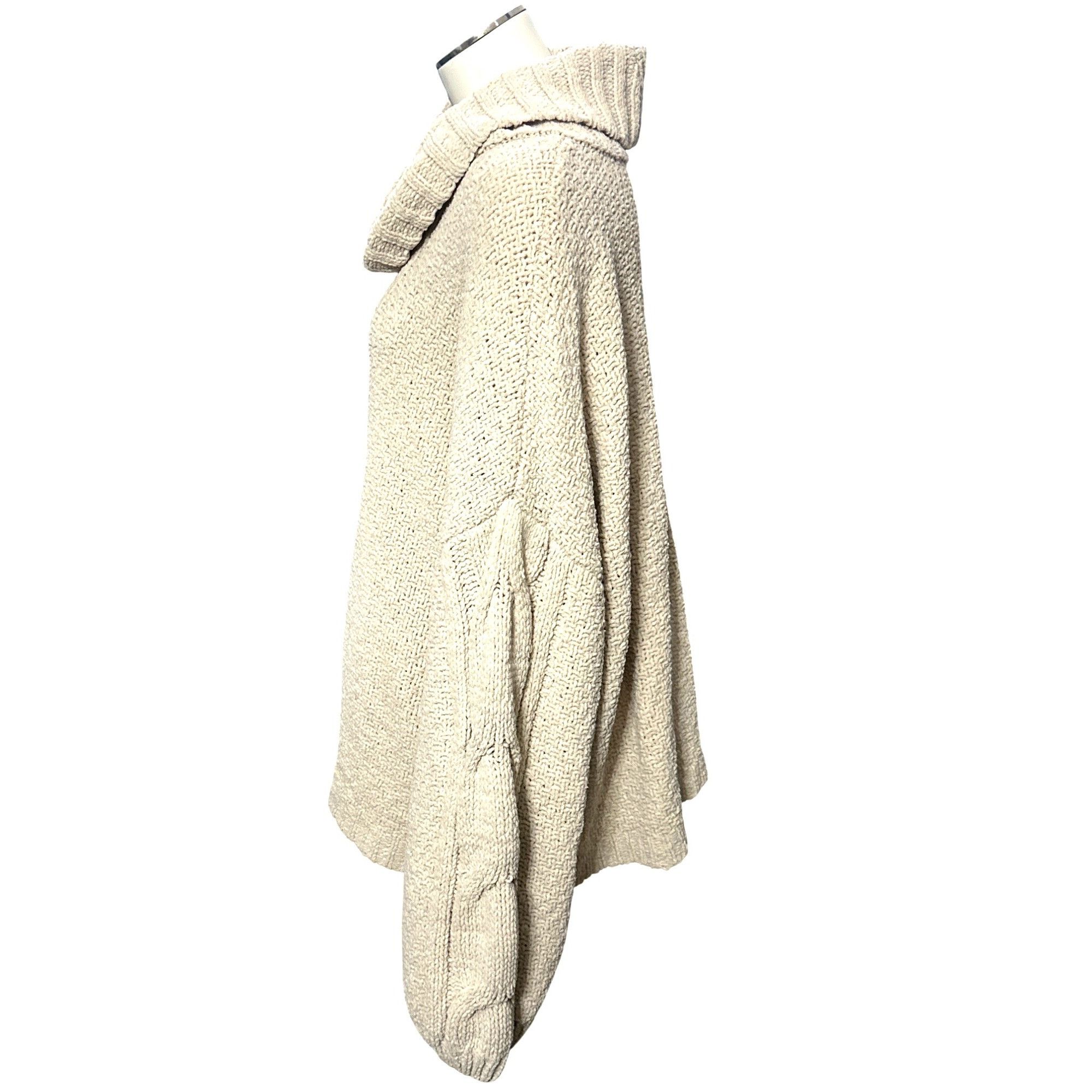 Seven 7 Seven7 Cable Knit Beige Cowl Neck Sweater Cozy Premium Quali Size XXL / US 16-18 / IT 52-54 - 2 Thumbnail