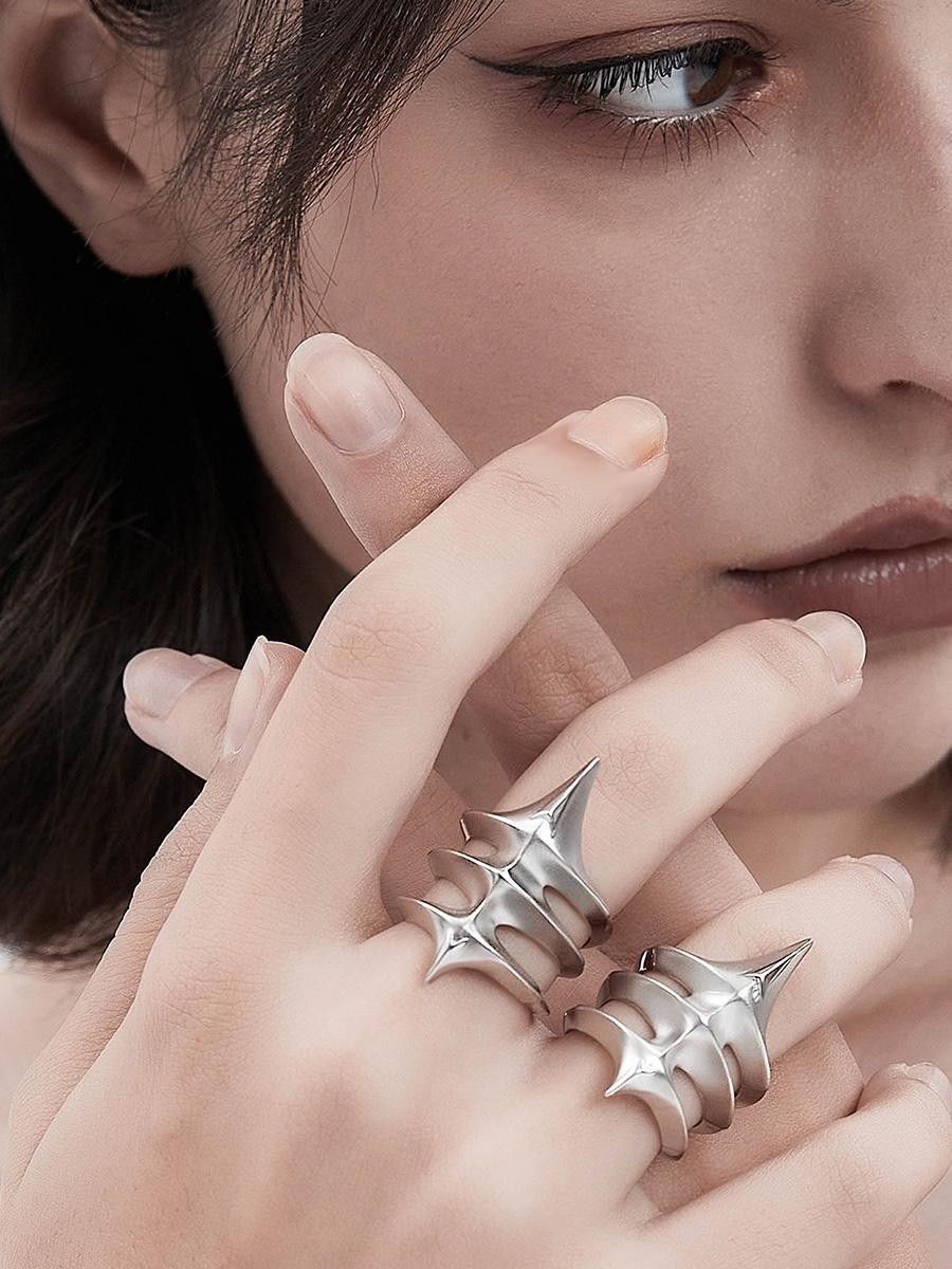 Jewelry Retro Jewelry Rings Open Size Chrome Ring (Size 7-13) Size ONE SIZE - 1 Thumbnail