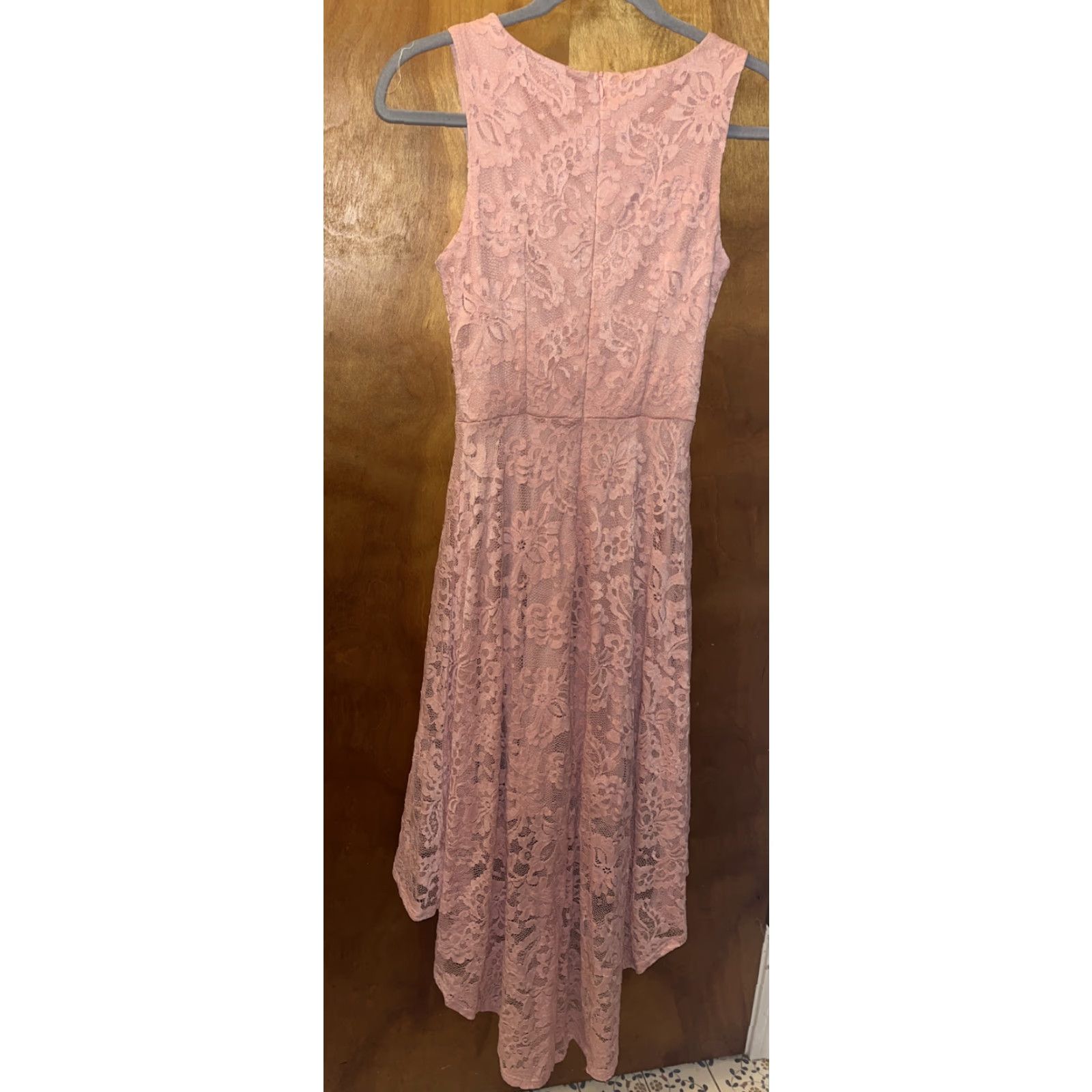 Pinko MAUDRESS Women's Lace Dress Hi Lo Sleeveless Floral Pink Blush Zip Zipper Party Formal XS Size Velvet? Wait. Size XS / US 0-2 / IT 36-38 - 4 Thumbnail