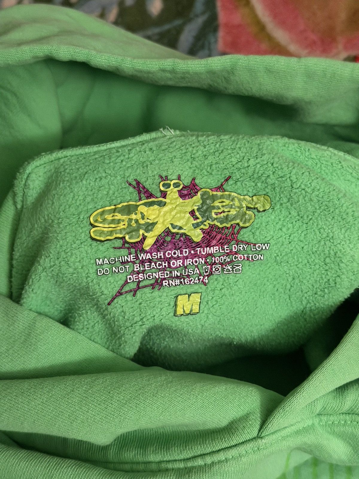 Sp5der Sp5der Slime Green Web Rhinestone Hoodie Size US M / EU 48-50 / 2 - 3 Thumbnail