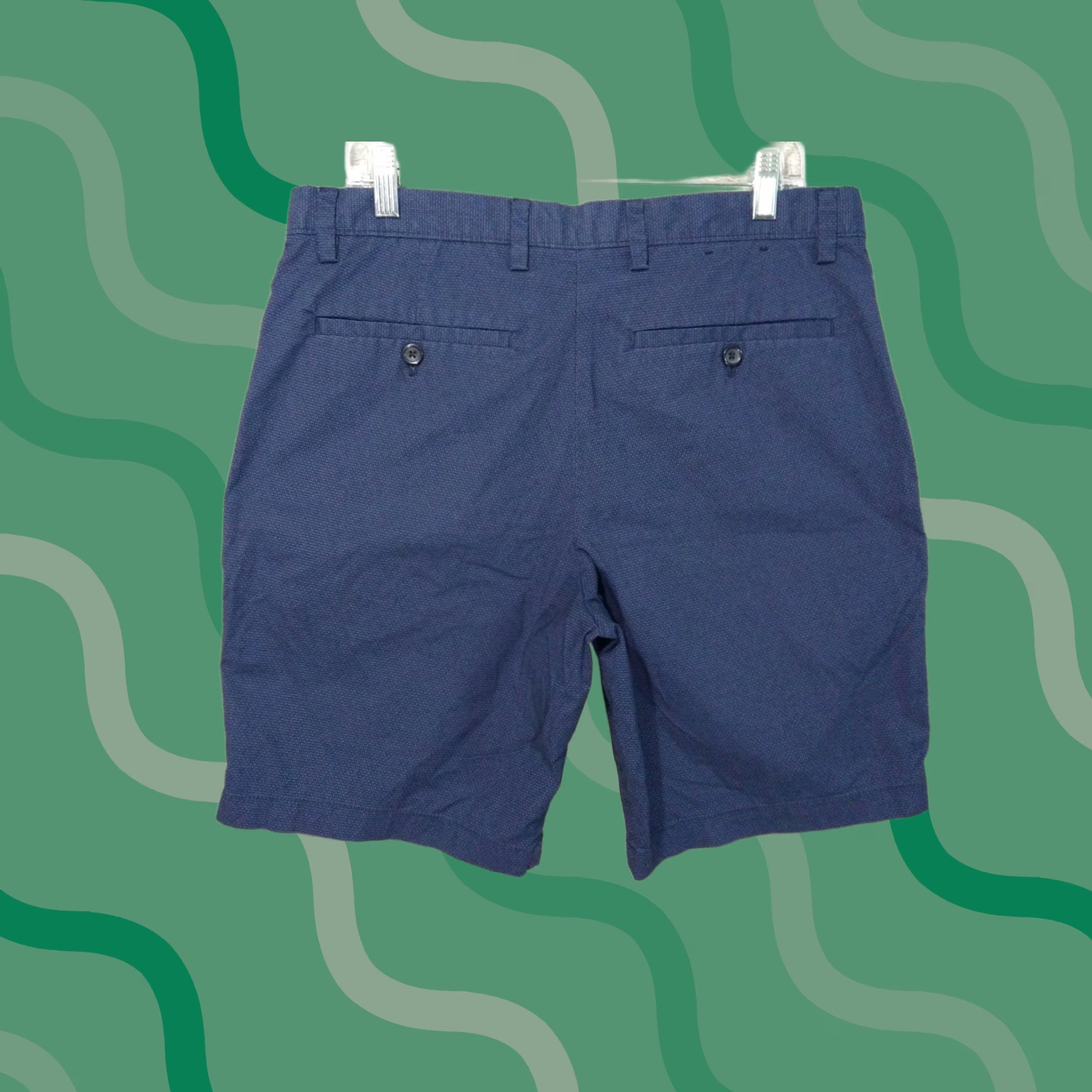 Banana Republic Banana Republic Shorts Mens 34 Blue Aiden Club Flat Front Mid Rise Stretch Casual Chino Pockets Mens Regular 34 in Blue Size US 34 / EU 50 - 1 Thumbnail