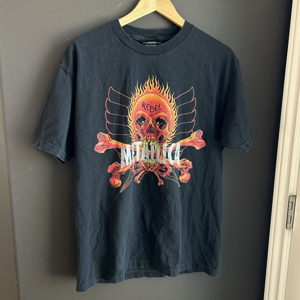 Band Tees RARE Metallica Rebel Pushead 1997 Vintage Tee Size US XL / EU 56 / 4 - 1 Thumbnail
