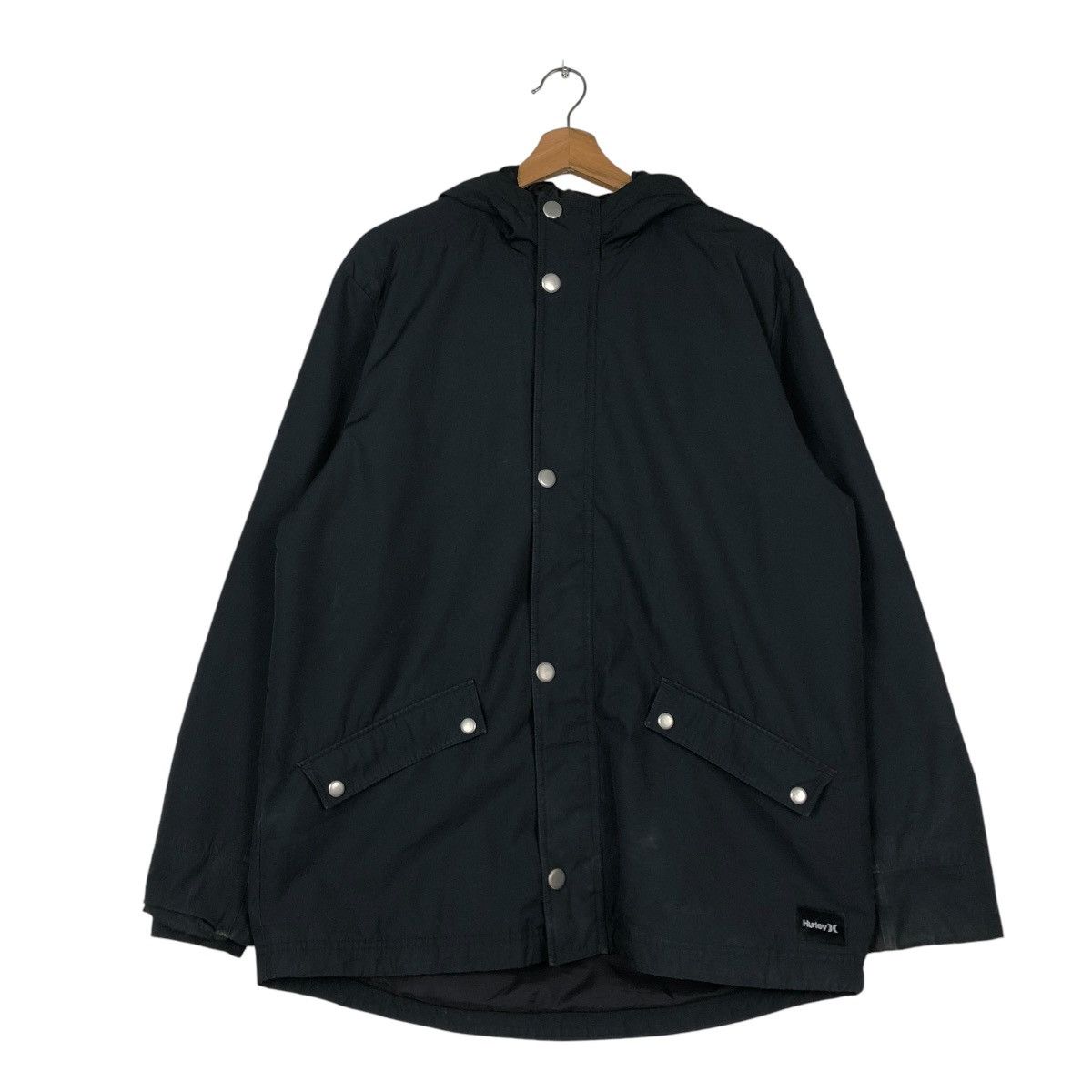 Hurley 🔥VINTAGE HUNTING JACKET ICONIC BLACK SURVIVAL HURLEY CARGO Size US M / EU 48-50 / 2 - 14 Thumbnail
