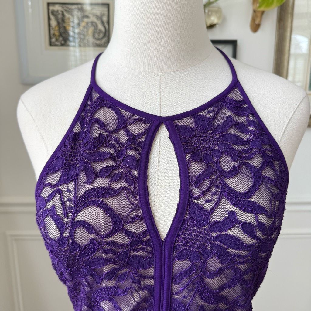 Other Morgan & Co. Keyhole High Low Purple Open Back Dress 11 12 Size XL / US 12-14 / IT 48-50 - 2 Thumbnail