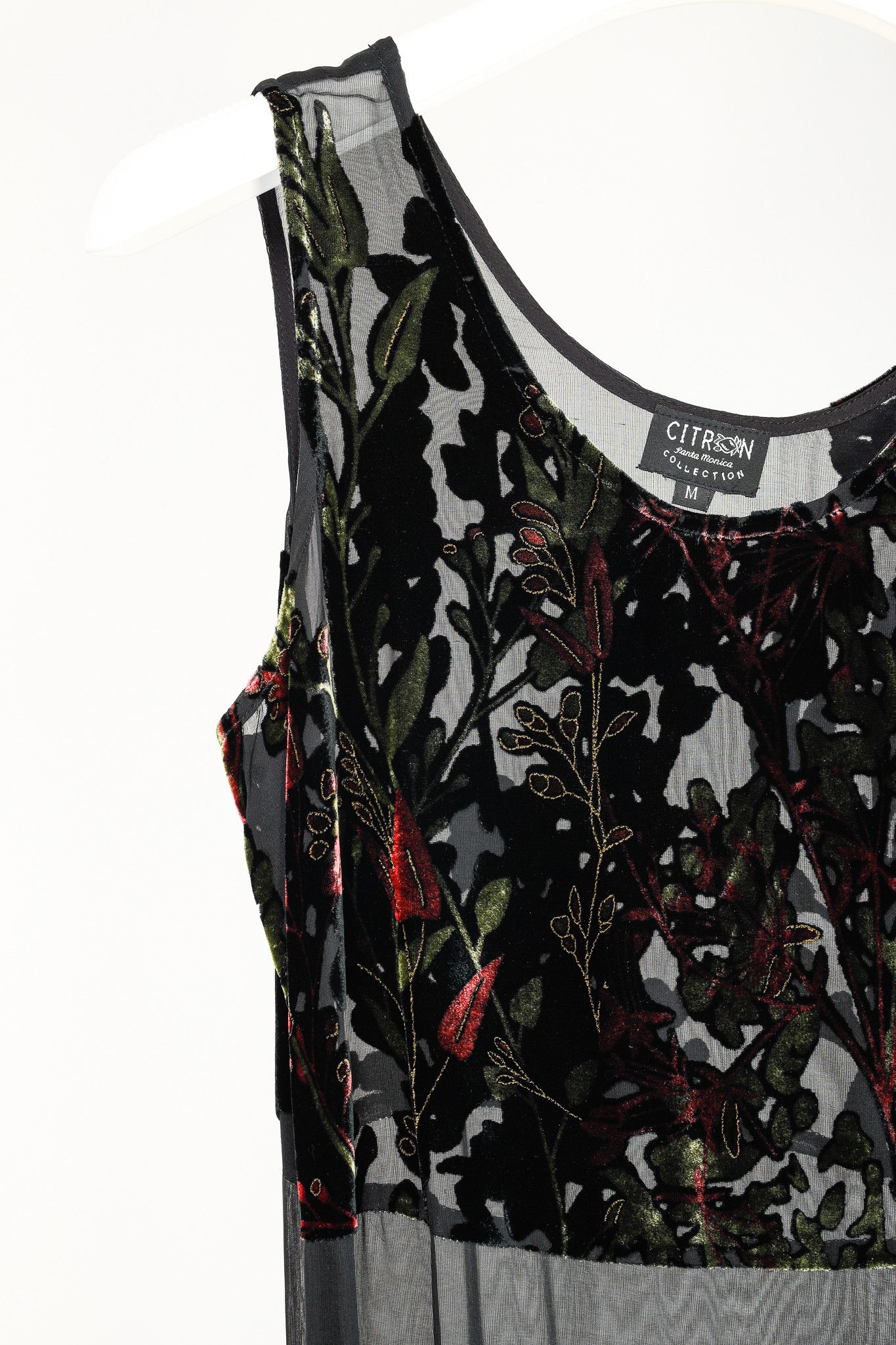 Other Citron Santa Monica Sheer Floral-Burnout Velvet Maxi Dress Size M / US 6-8 / IT 42-44 - 5 Thumbnail