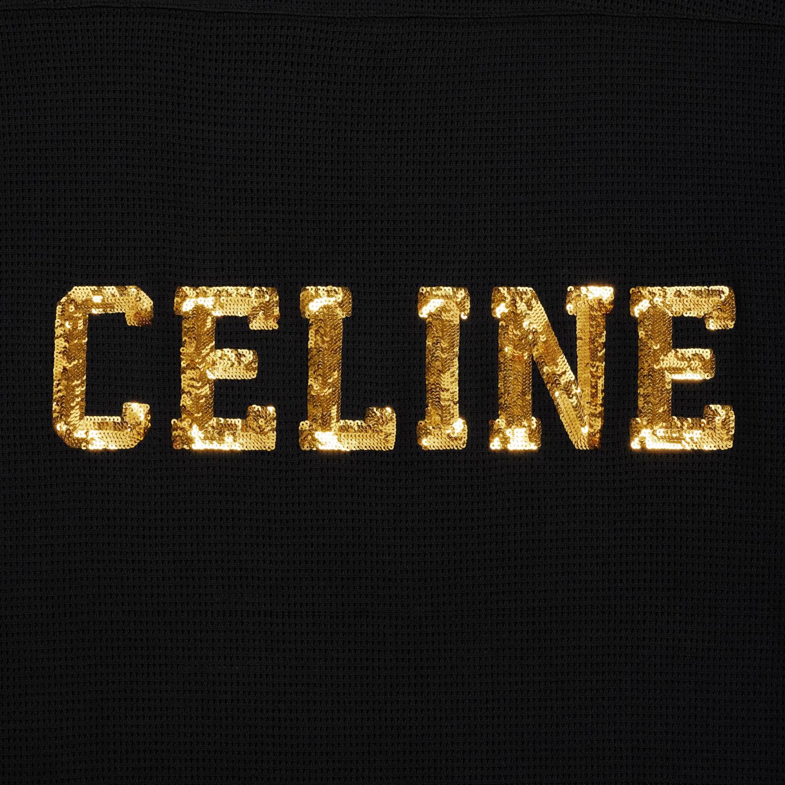 Celine o1w1db10125 2X26F818I Embroidered T-Shirt in Black & Gold Size US XXL / EU 58 / 5 - 4 Thumbnail