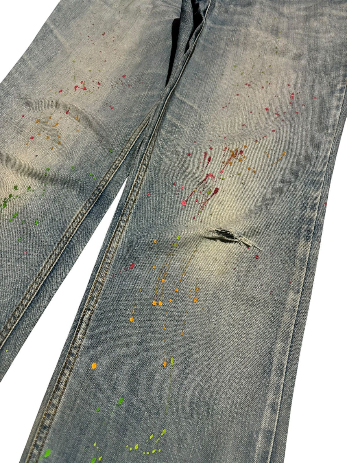 Issey Miyake × Ne-Net Vtg Deadstock Issey Miyake Ne-Net Paint Splash Jeans Denim Size US 30 / EU 46 - 3 Thumbnail