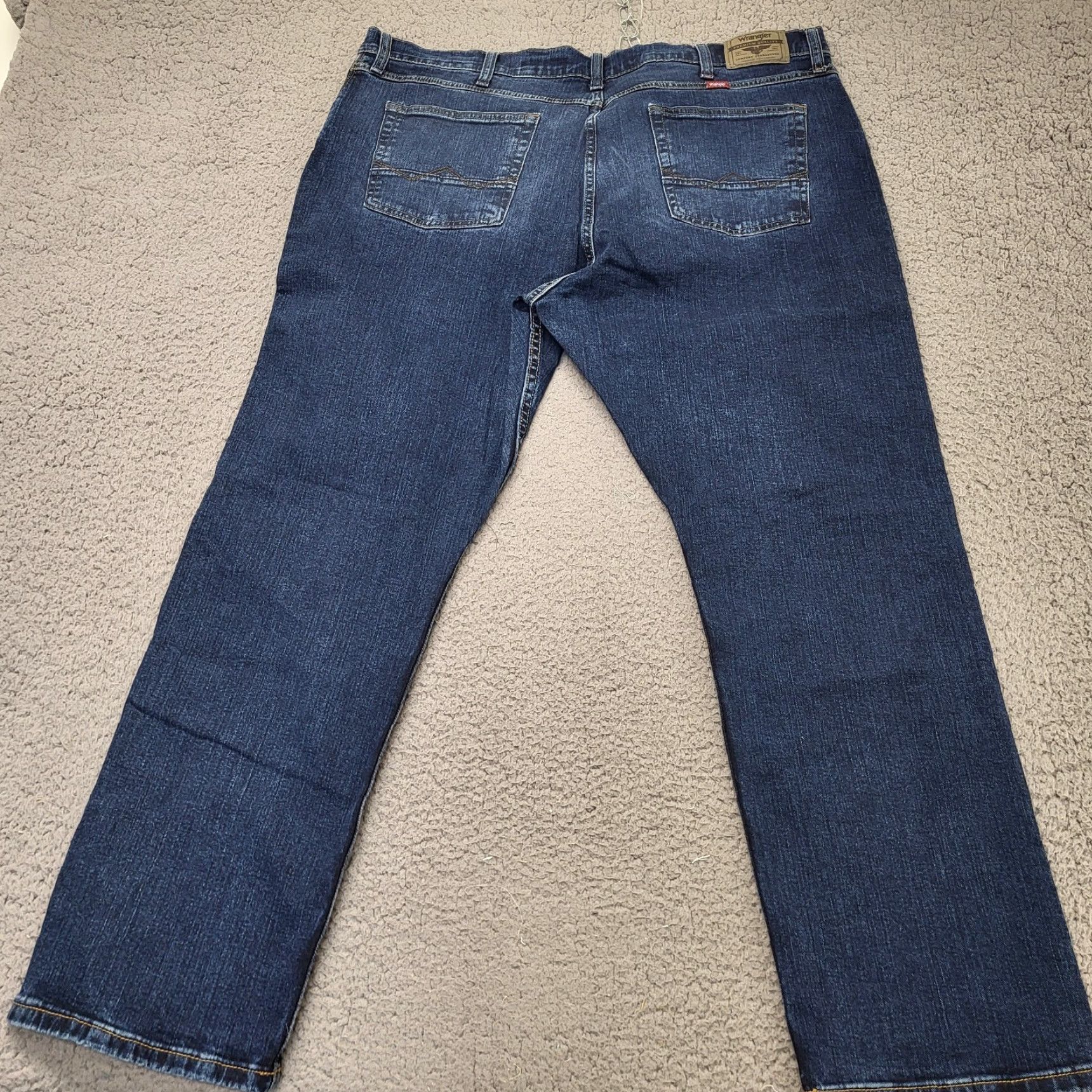 Wrangler Wrangler Jeans Mens 42x30 Five Star Premium Straight Fit Stretch Banks Blue Jeans Mens 42 Regular Comfort Pockets Denim USA Cowboy Stars 13MWZ? Size US 42 / EU 58 - 5 Thumbnail