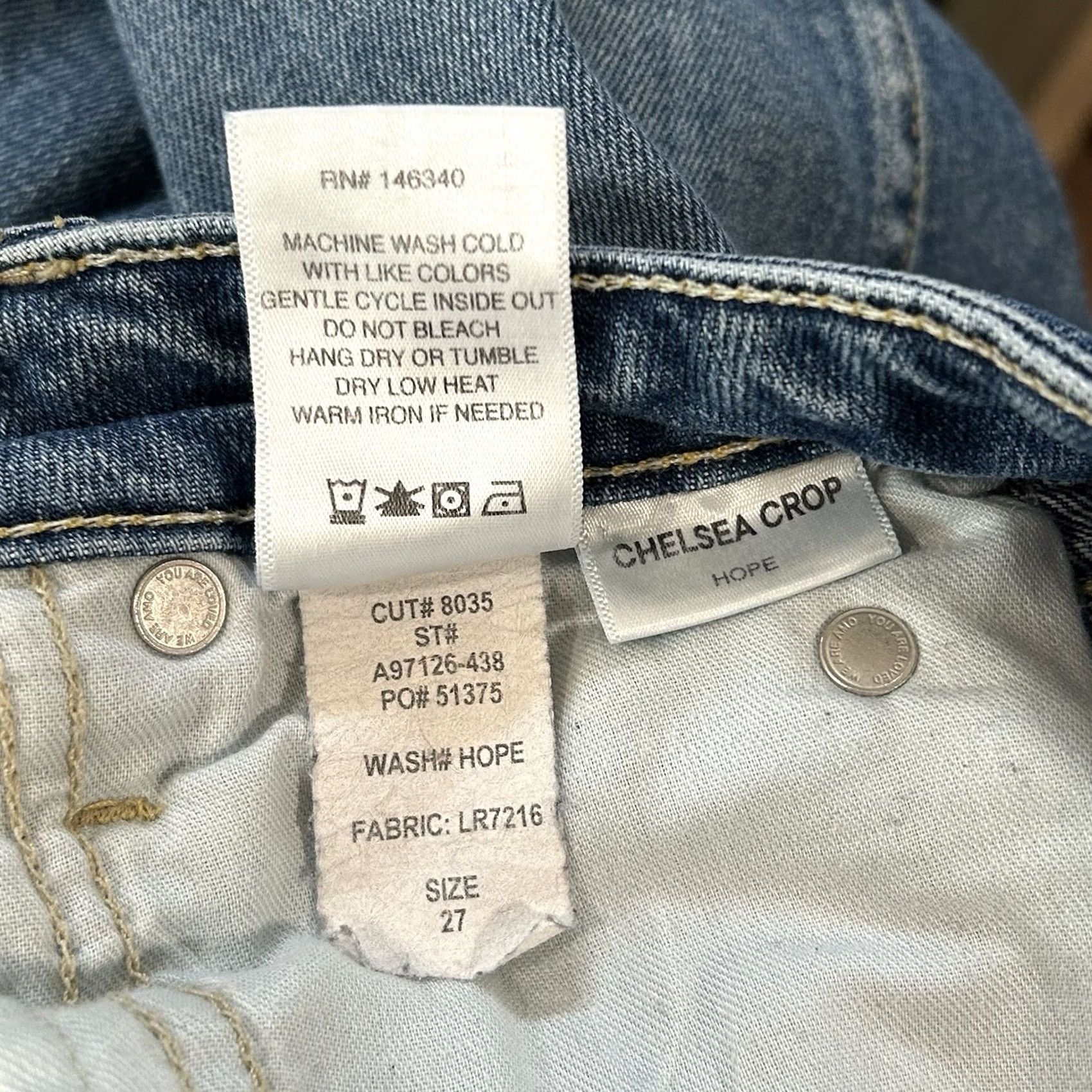 AMO AMO Denim Jeans Women's 27x26 Blue Relaxed Tapered 5-Pocket Medium Wash City Urban Casual Style Stretch Cotton Spandex Size 27" / US 4 / IT 40 - 6 Thumbnail