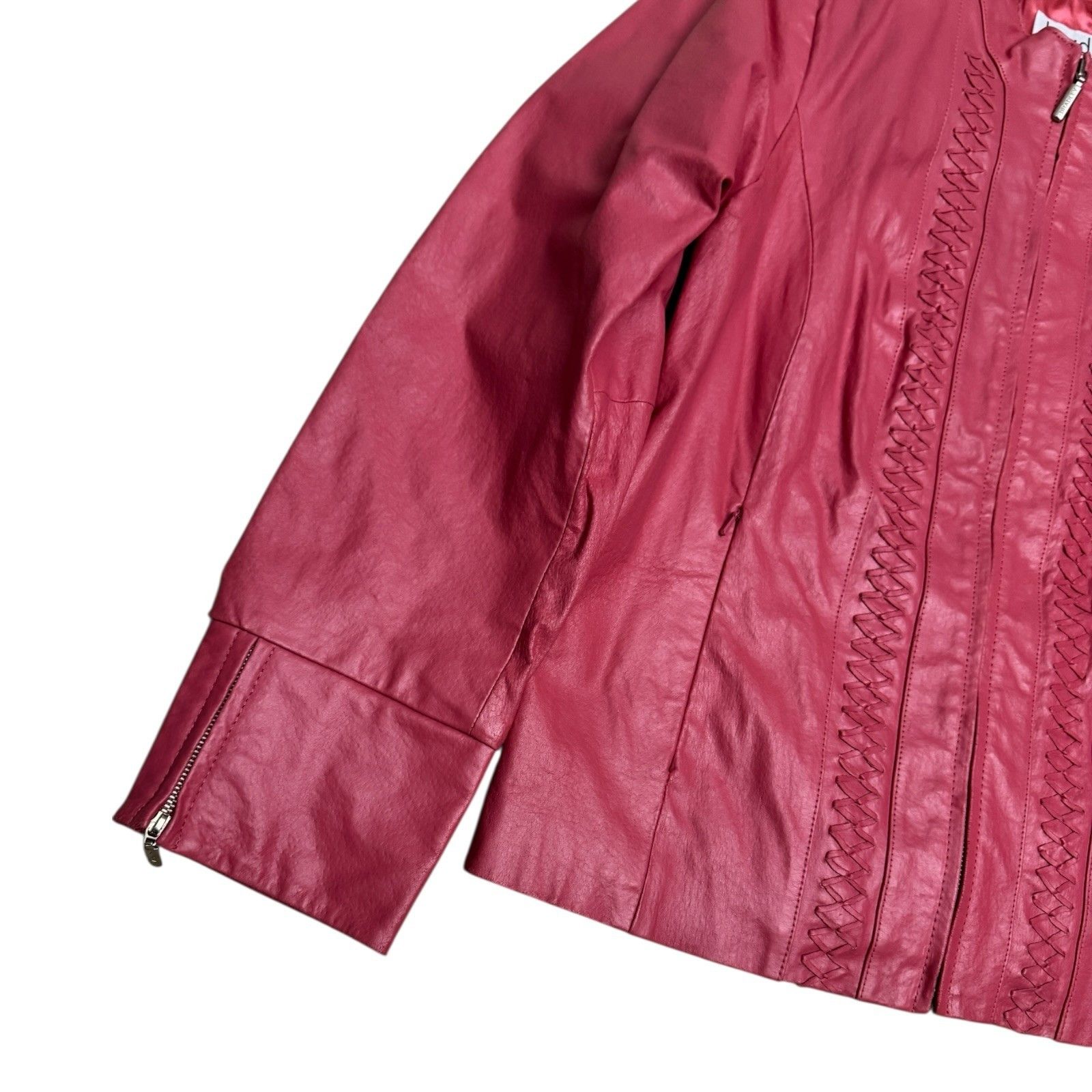 Other BRADLEY BAYOU Leather Pink Designer Vintage Jacket Medium Size M / US 6-8 / IT 42-44 - 6 Thumbnail