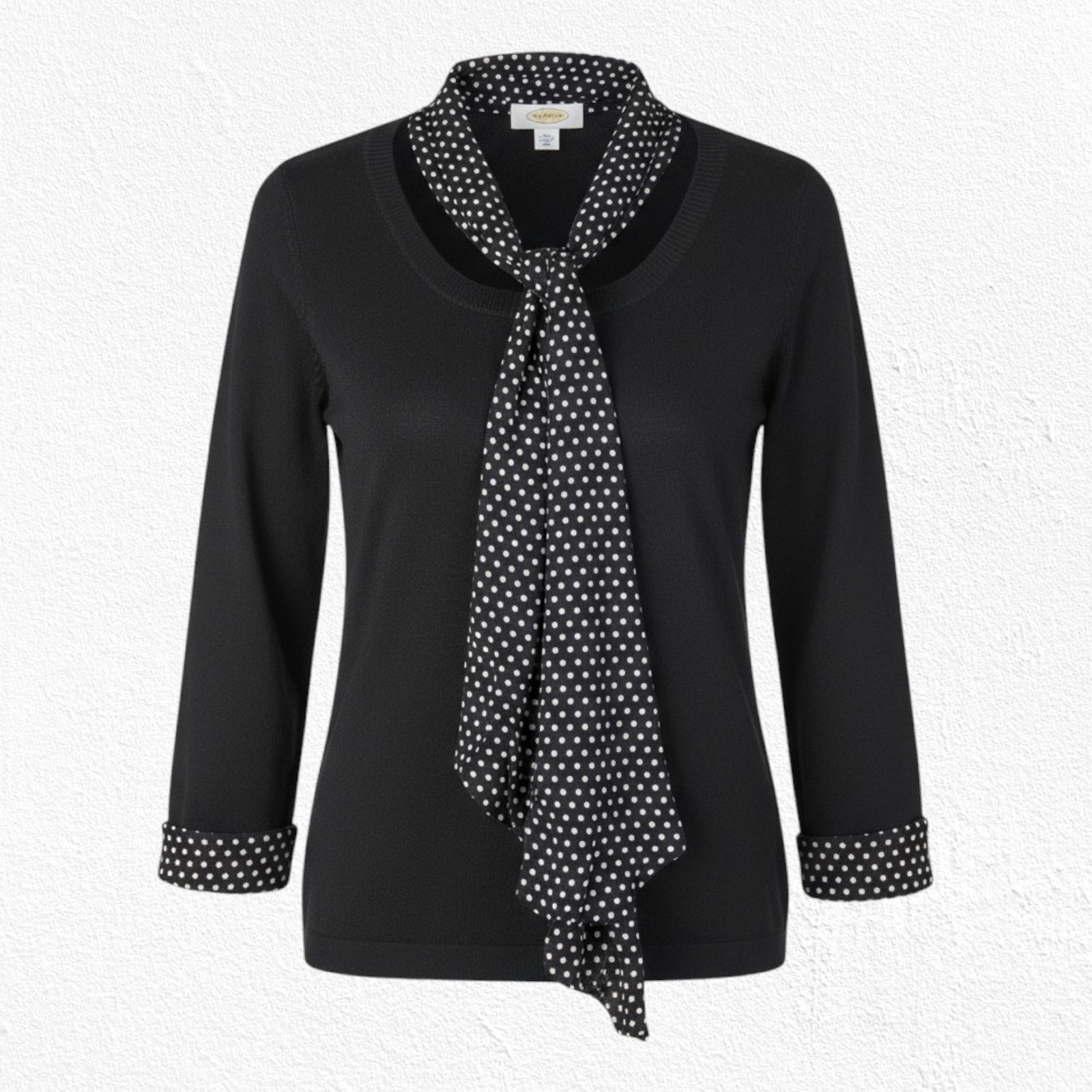 Vintage 90s Talbots Black Polka Dot Silk Blend Blouse Size Small Size S / US 4 / IT 40 - 1 Thumbnail