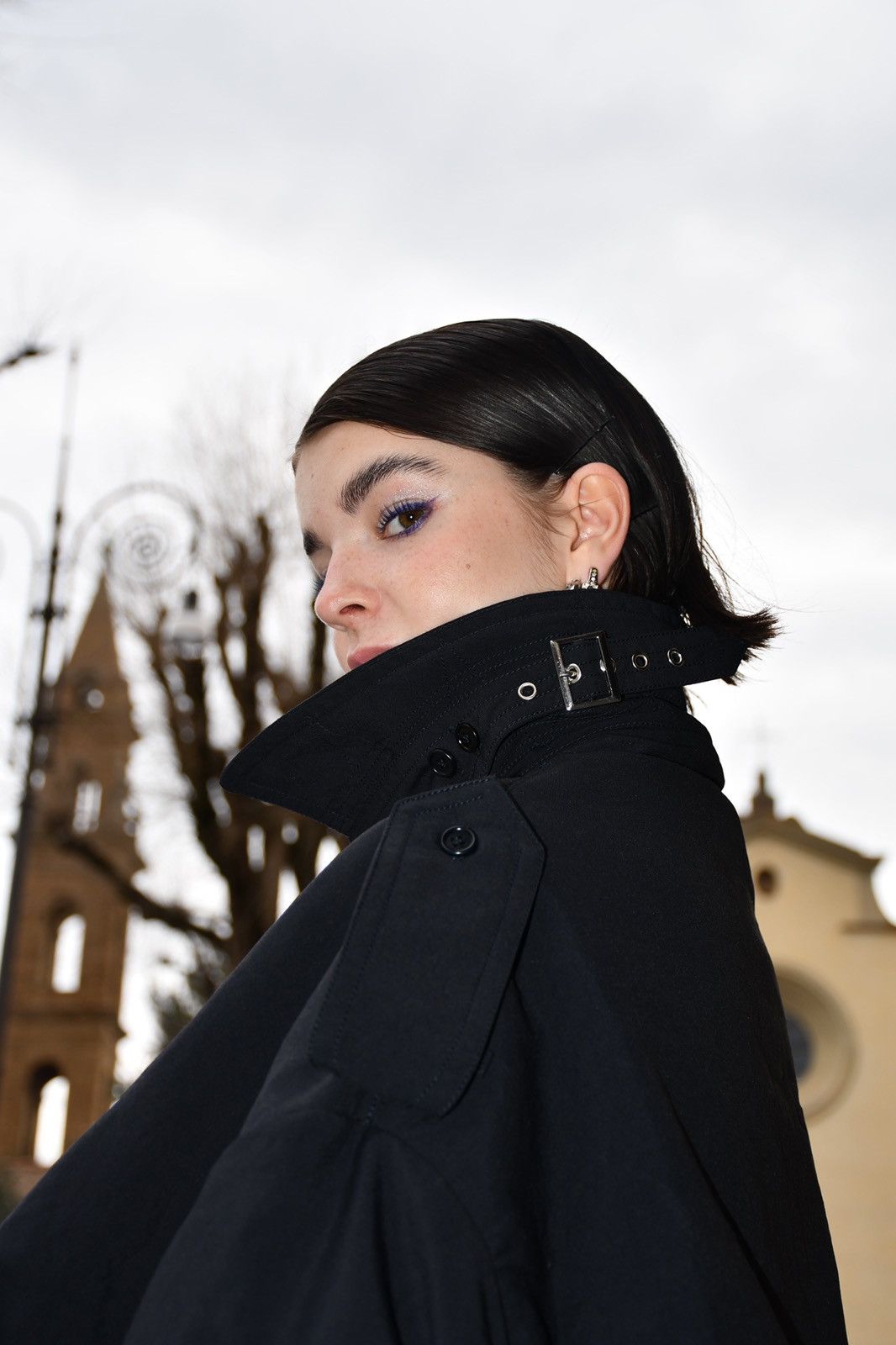 Designer Dark Navy Trench Coat Size L / US 10 / IT 46 - 7 Thumbnail