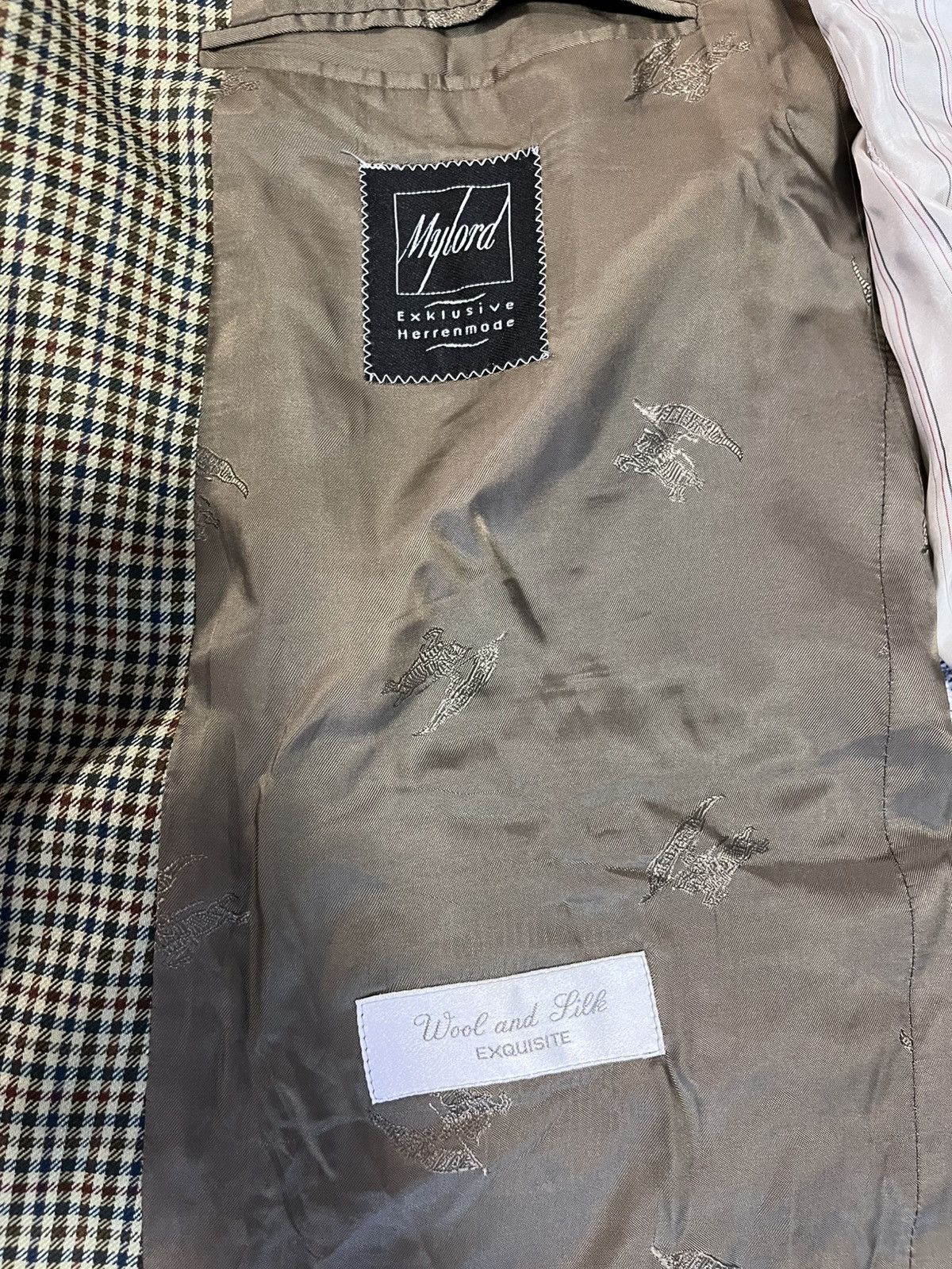 Burberry Prorsum Vtg Burberrys Blazer Jacket 54 US44 Wool Silk Check Germany Size 44R - 9 Thumbnail