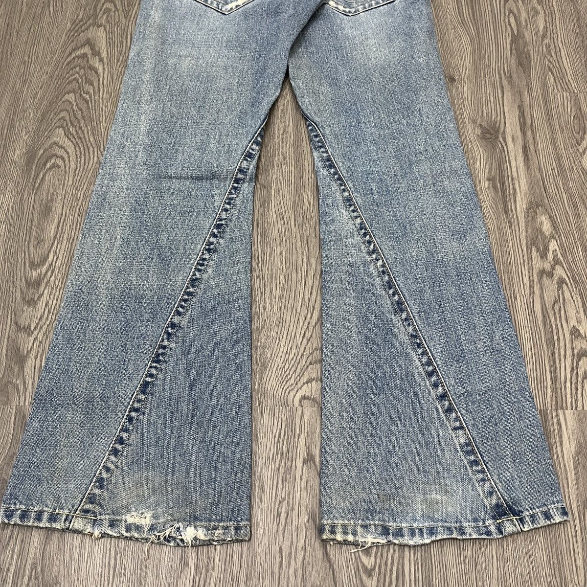 Japanese Brand Unknow - Flared Non-Alignmend Faded Denim ifsix Lgb Style Size US 29 - 14 Thumbnail