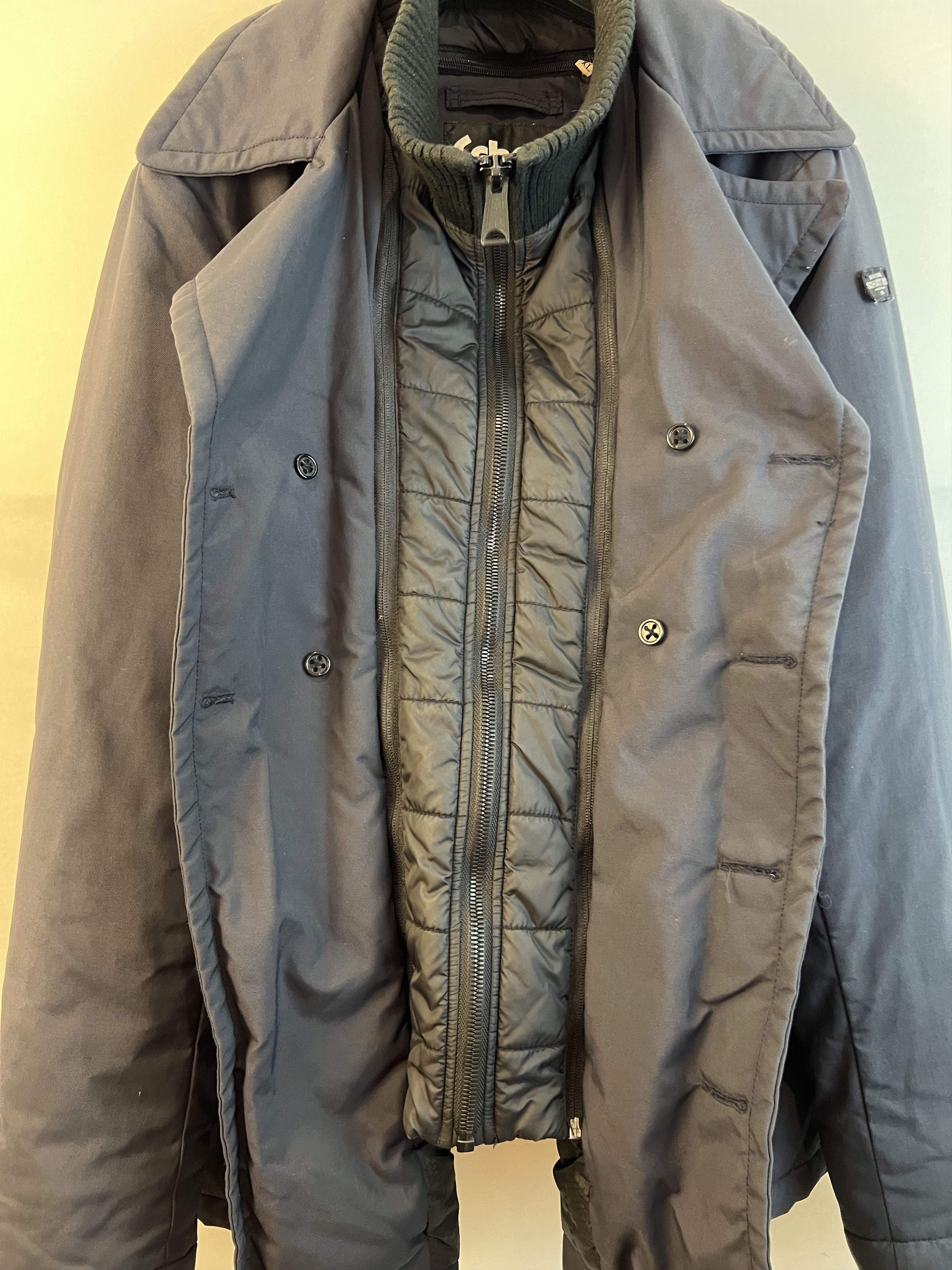 SCHOTT Vintage Peacoat 2in1 Collar Lined Coat - 80% OFF SALE