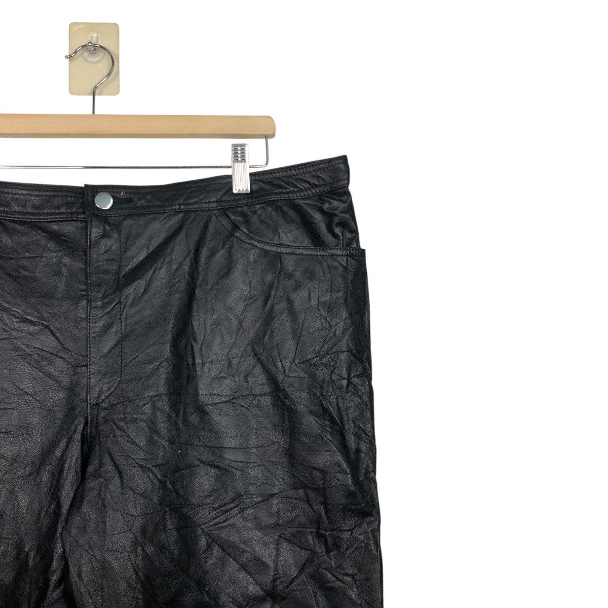 Japanese Brand 📌Vintage Biker Casual Leather Pants Fun Lemo Issey Miyake Size US 38 / EU 54 - 7 Thumbnail