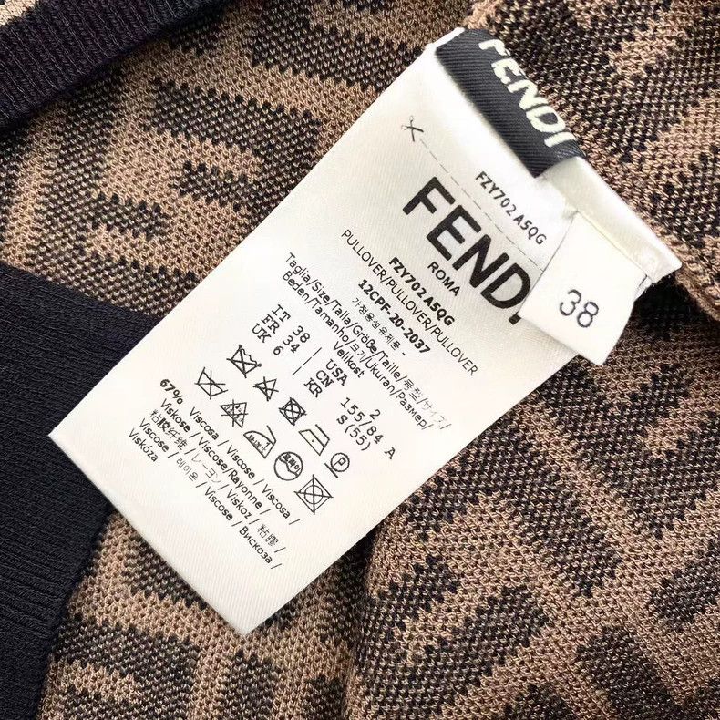 Fendi Fendi size 38 Old-fashioned full-print knitted short slee Size US XXS / EU 40 - 4 Thumbnail