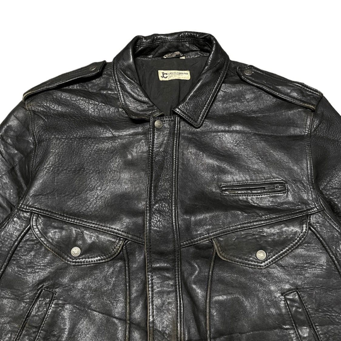 Japanese Brand × Vintage *RARE* Vintage Japanese Leather Jacket Black Size US L / EU 52-54 / 3 - 2 Thumbnail