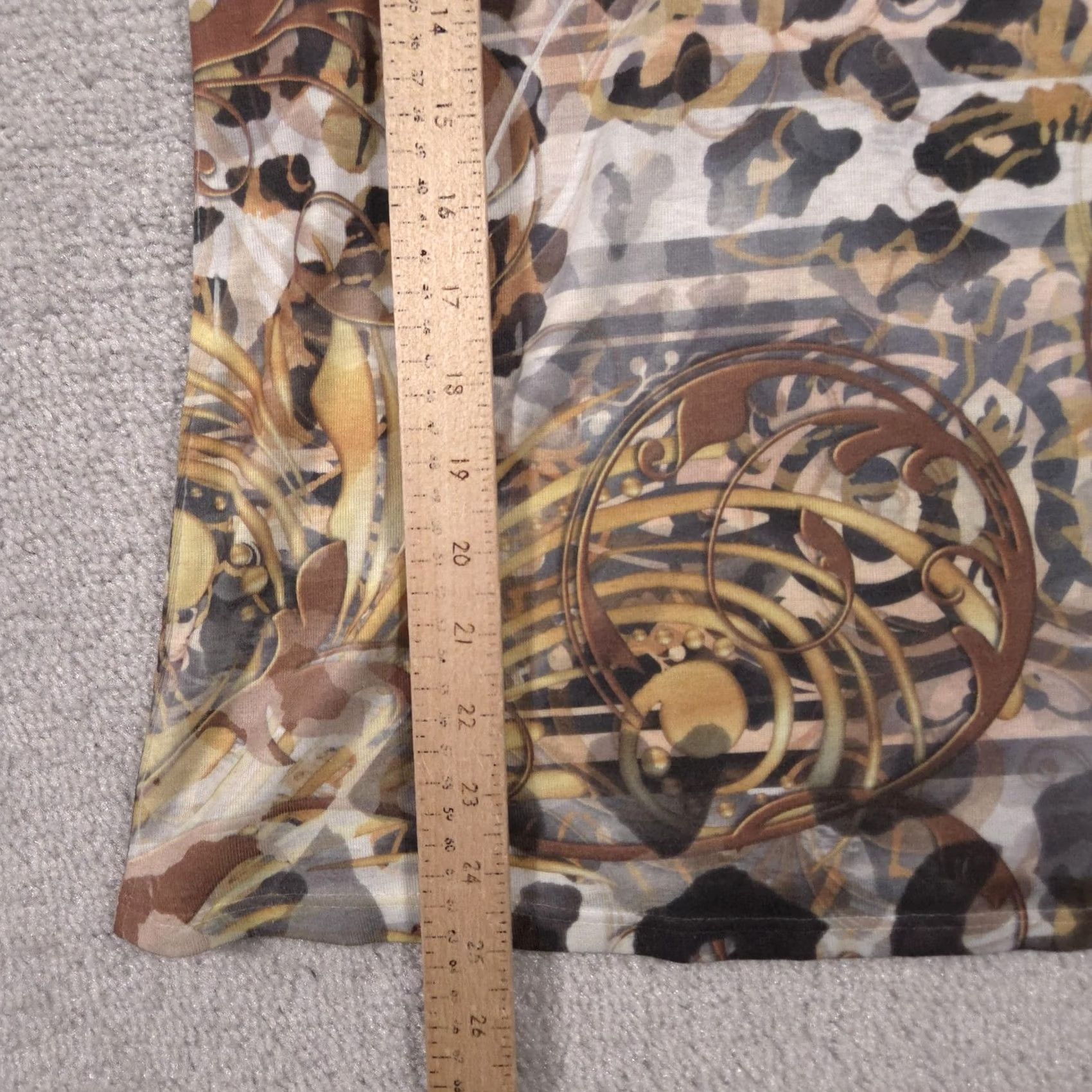 Vintage VINTAGE One World Shirt Womens Medium Brown Gold Animal Print Embroidered Sequin Boho Top Size M / US 6-8 / IT 42-44 - 7 Thumbnail