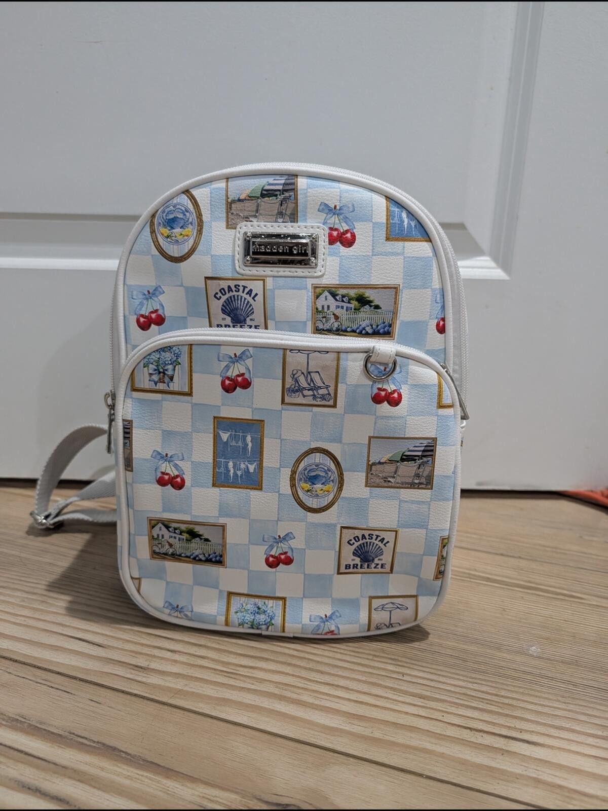 Other Madden Girl Blue and White Coastal Print Mini Backpack Size ONE SIZE - 2 Thumbnail