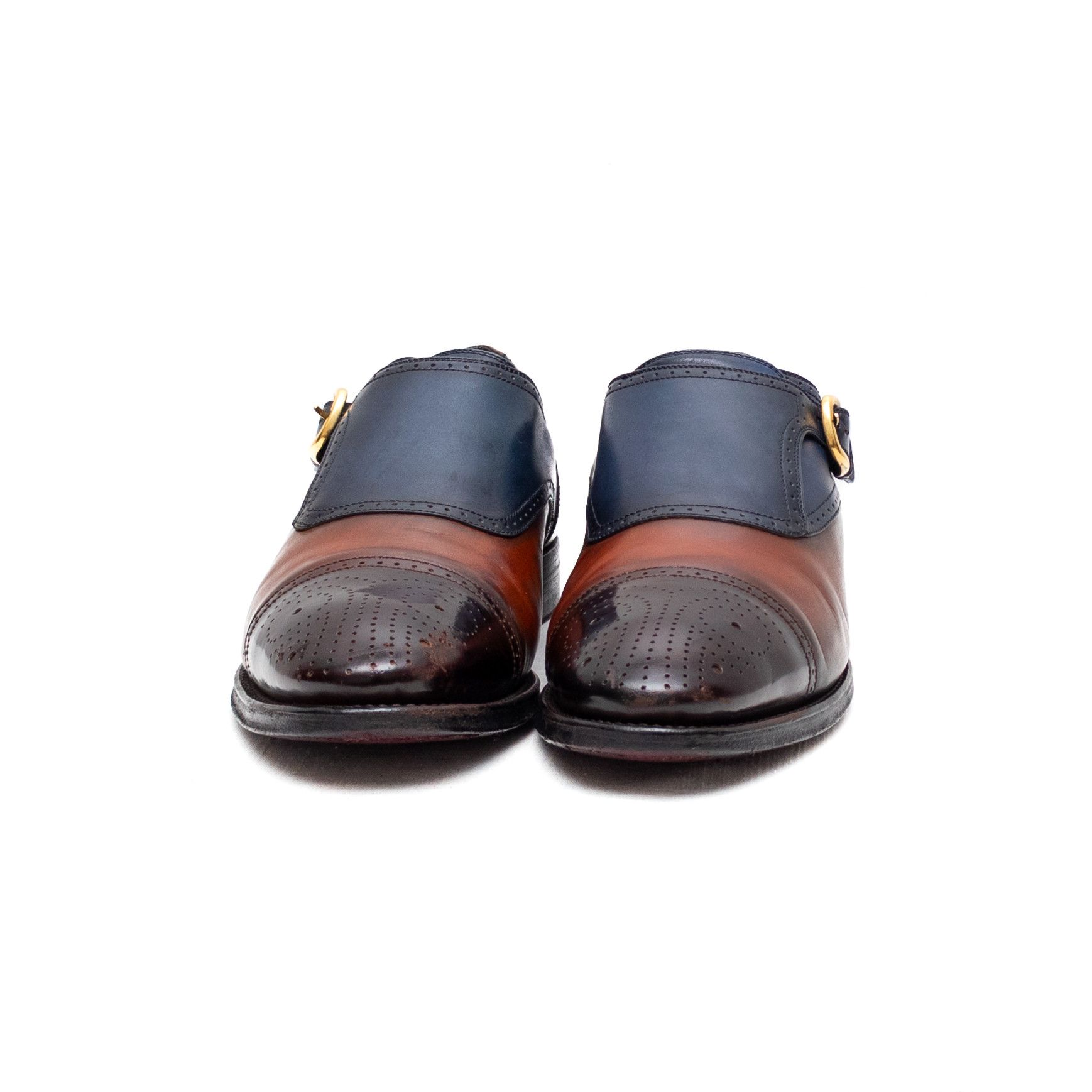 Gucci Gucci Men’s Leather Monk Strap Brogue Cap Toe Dress Shoes 9 Size US 9 / EU 42 - 5 Thumbnail