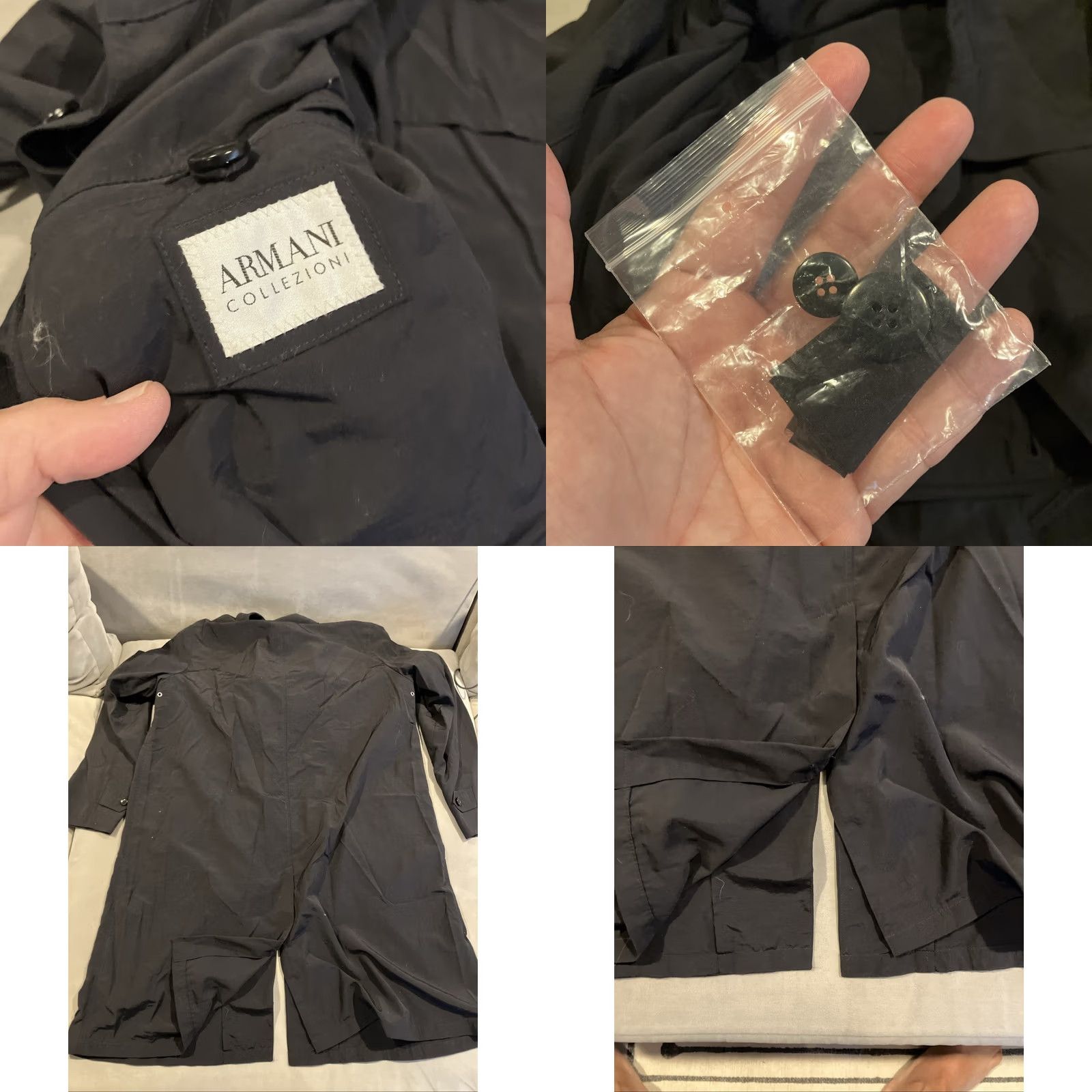 Armani Armani Collezioni Coat Rain Coat Water Repellent Black Men's XL Trench Jacket Coat Weatherproof Muddy Windproof (adjust to fit 200-char max) Size US XL / EU 56 / 4 - 8 Thumbnail