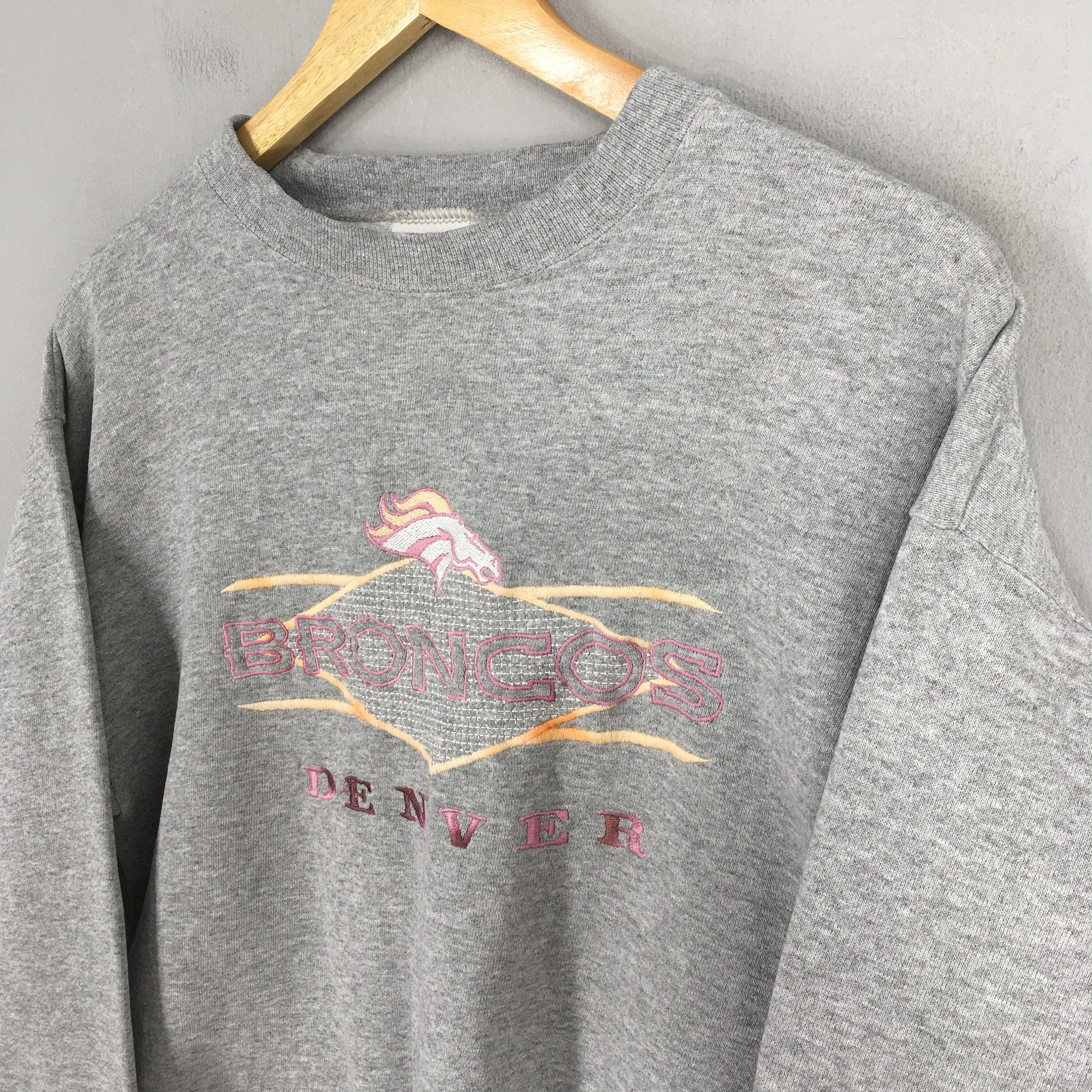 NFL Vintage Denver Broncos Rugby NFL Gray Sweatshirt Medium Size US M / EU 48-50 / 2 - 3 Thumbnail