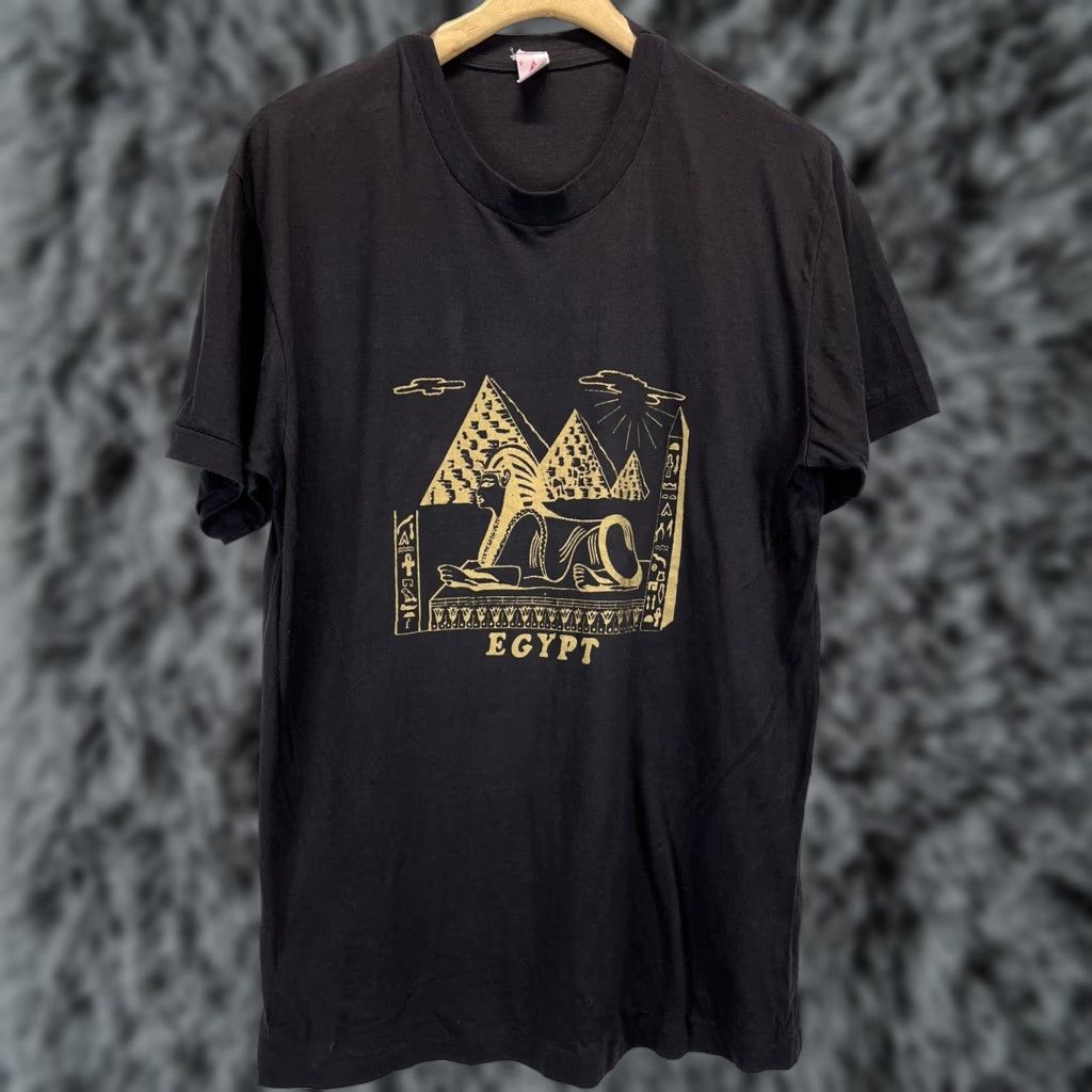 Vintage VINTAGE Egypt Shirt Adult M Black Cotton Unisex 21x31.5 Single Stitch Travel Culture Mens Womens Boys Girls Size US M / EU 48-50 / 2 - 1 Thumbnail