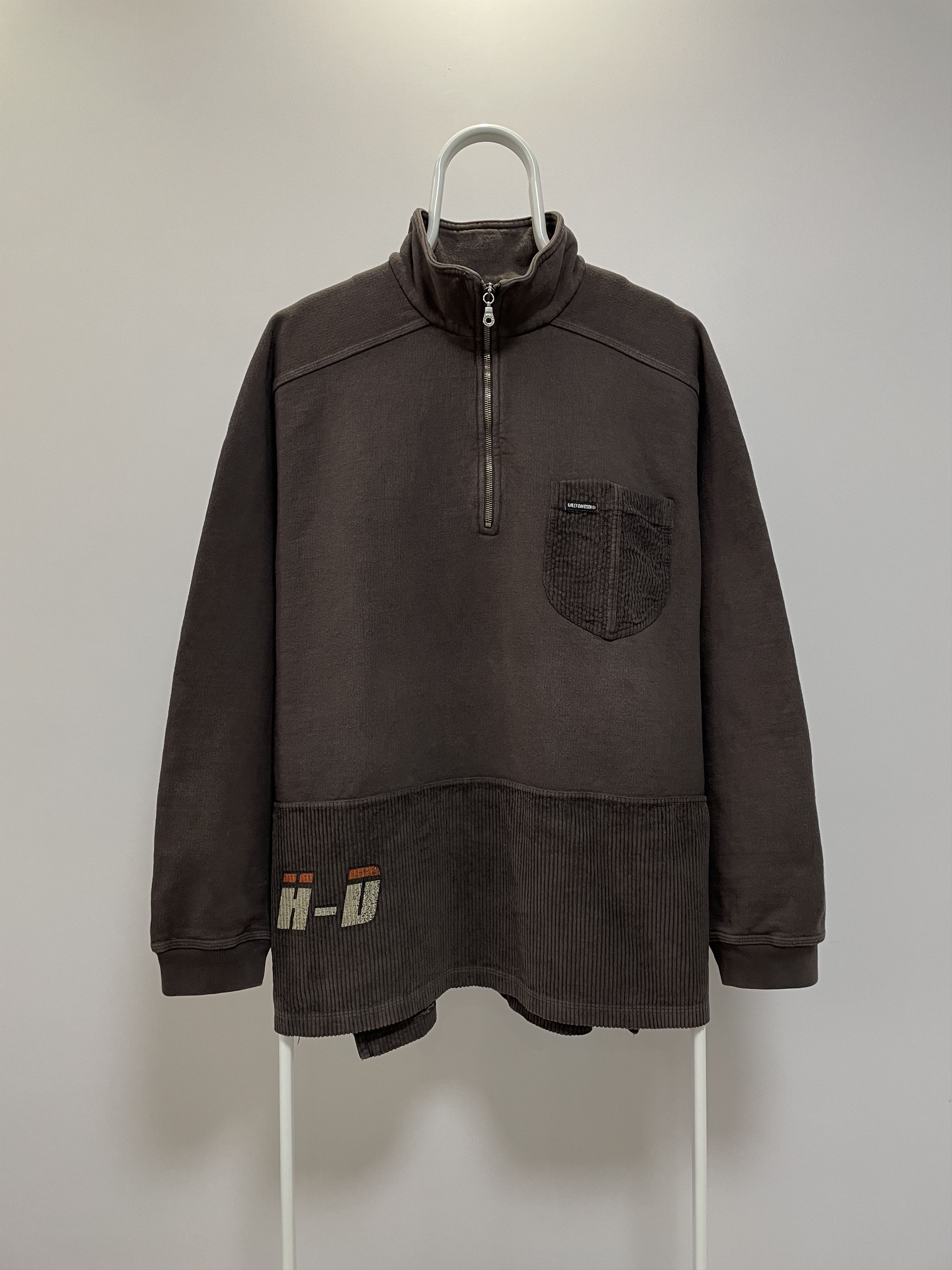 Harley Davidson HARLEY-DAVIDSON Vintage Sweater Half Zip Sweatshirt 80s 90s Size US XL / EU 56 / 4 - 2 Thumbnail