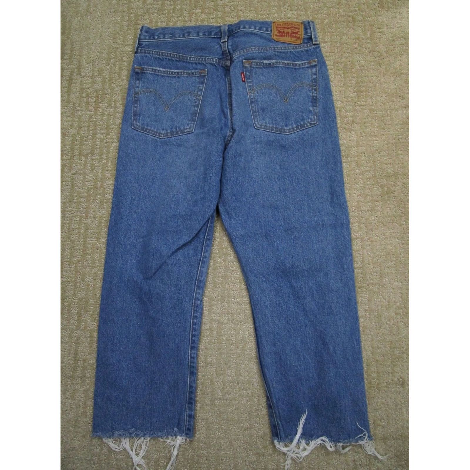 Levi's Levi's 501 Jeans Women Cropped High Rise Blue Distressed 5-Pocket Denim Relaxed 30 Size 30" / US 8 / IT 44 - 3 Thumbnail
